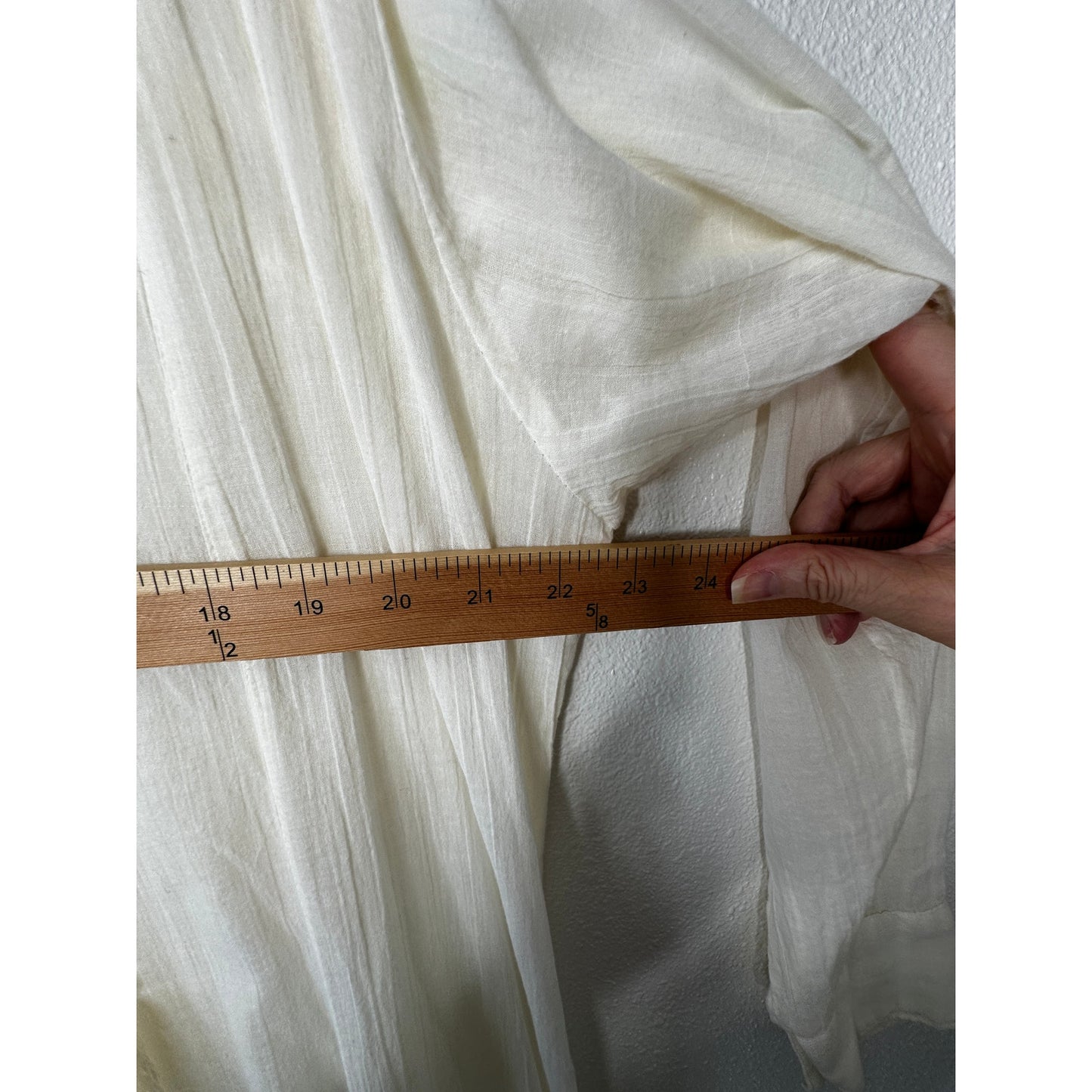 Z&L Europe Cream Maxi Dress Small Boho Button Front Tassel Long Sleeve Coverup