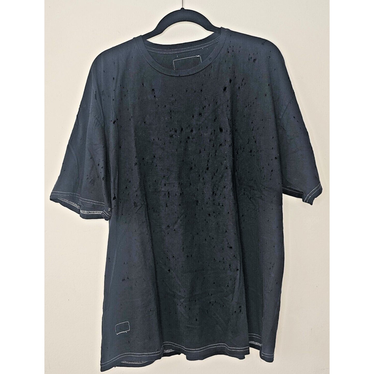 U.S. Alteration Vintage Black Distressed Short Sleeve Round Neck T-shirt XXL