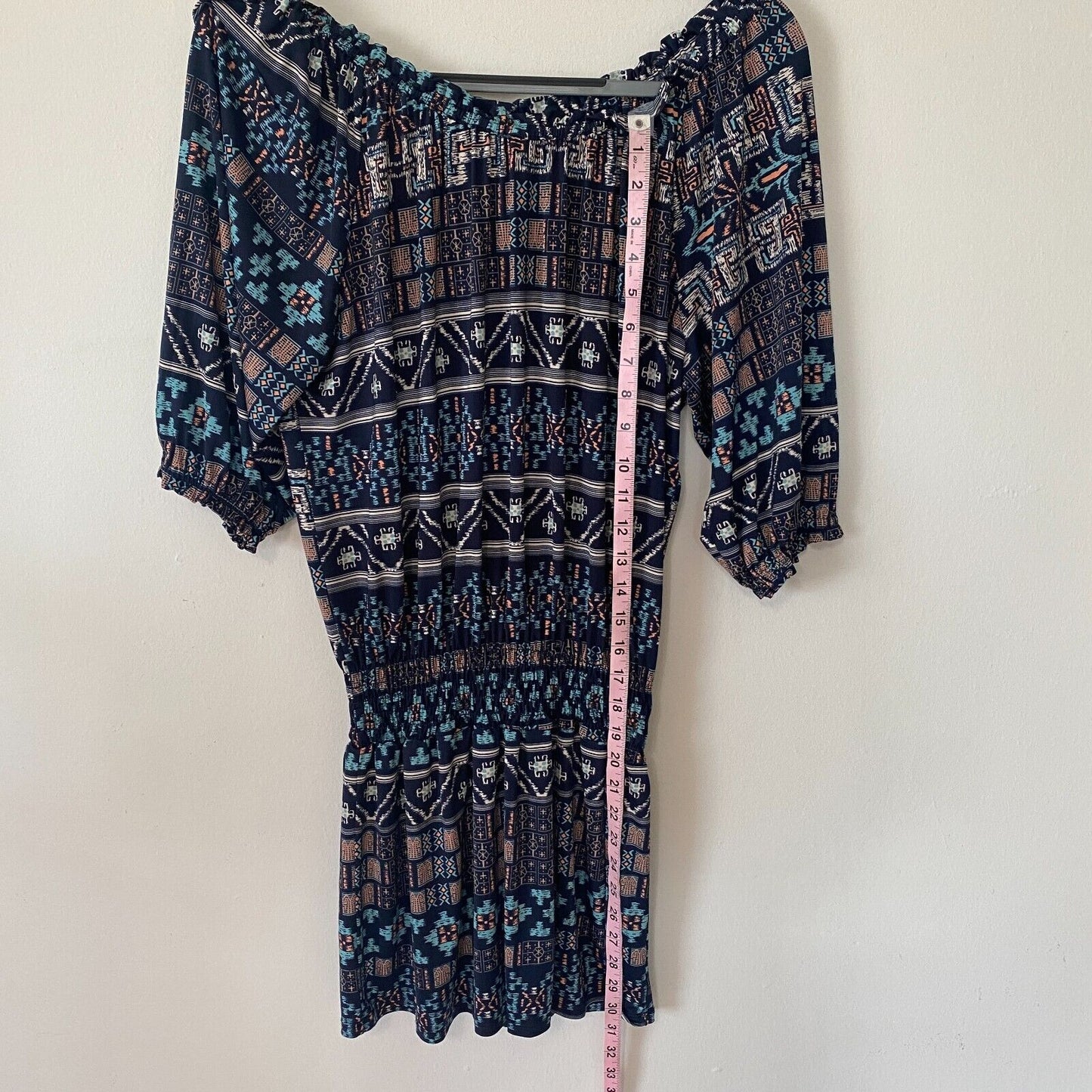 Revolve Misa Los Angeles Poppy Off Shoulder Aztec Navy Midnight Desert Dress SM