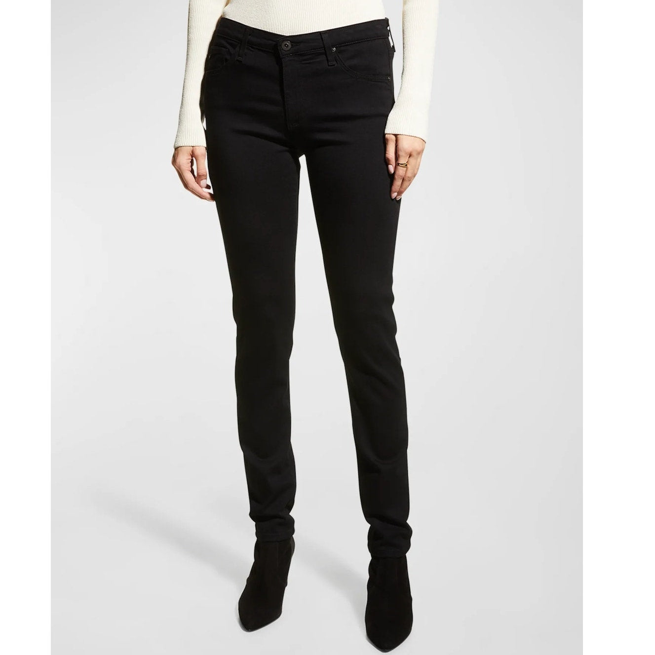 AG The Contour Black Prima Mid-Rise Cigarette Skinny Jean 29