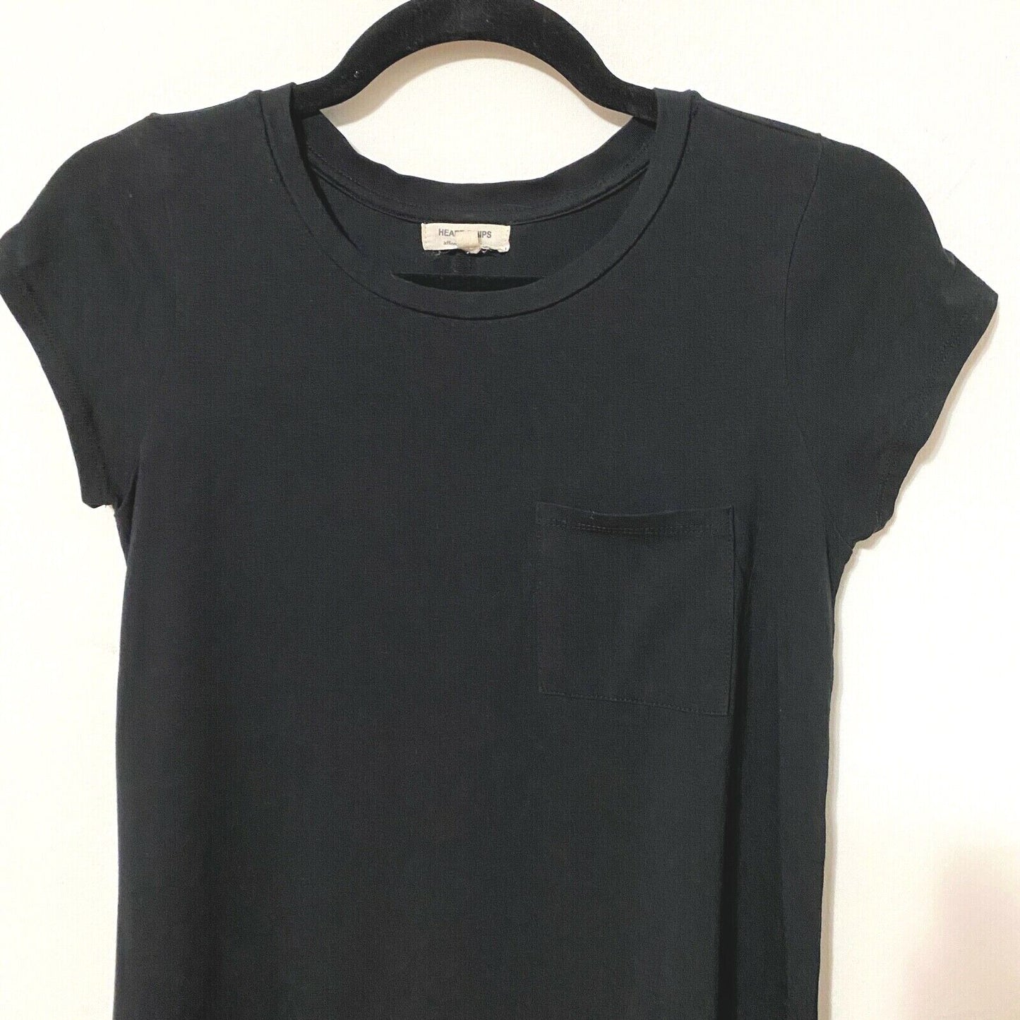 Heart & Hips Black Front Pocket T-Shirt Shift Dress Round Neck Short Sleeve S