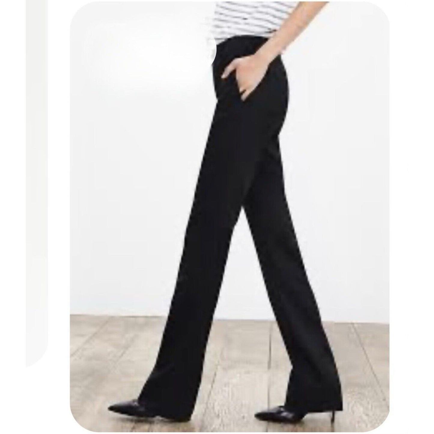 Banana Republic Black Martin Fit Stretch Chino Trouser Long Pants Zip Pocket 8