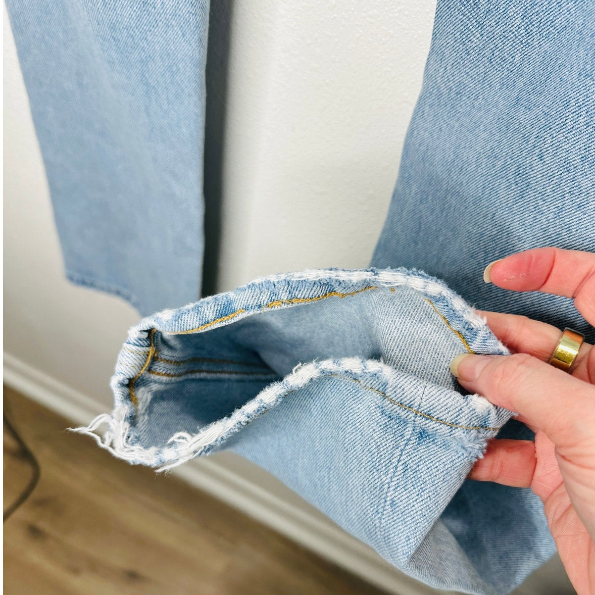 AGOLDE Light Blue Lana Straight Leg Button Fly Denim Jeans 24
