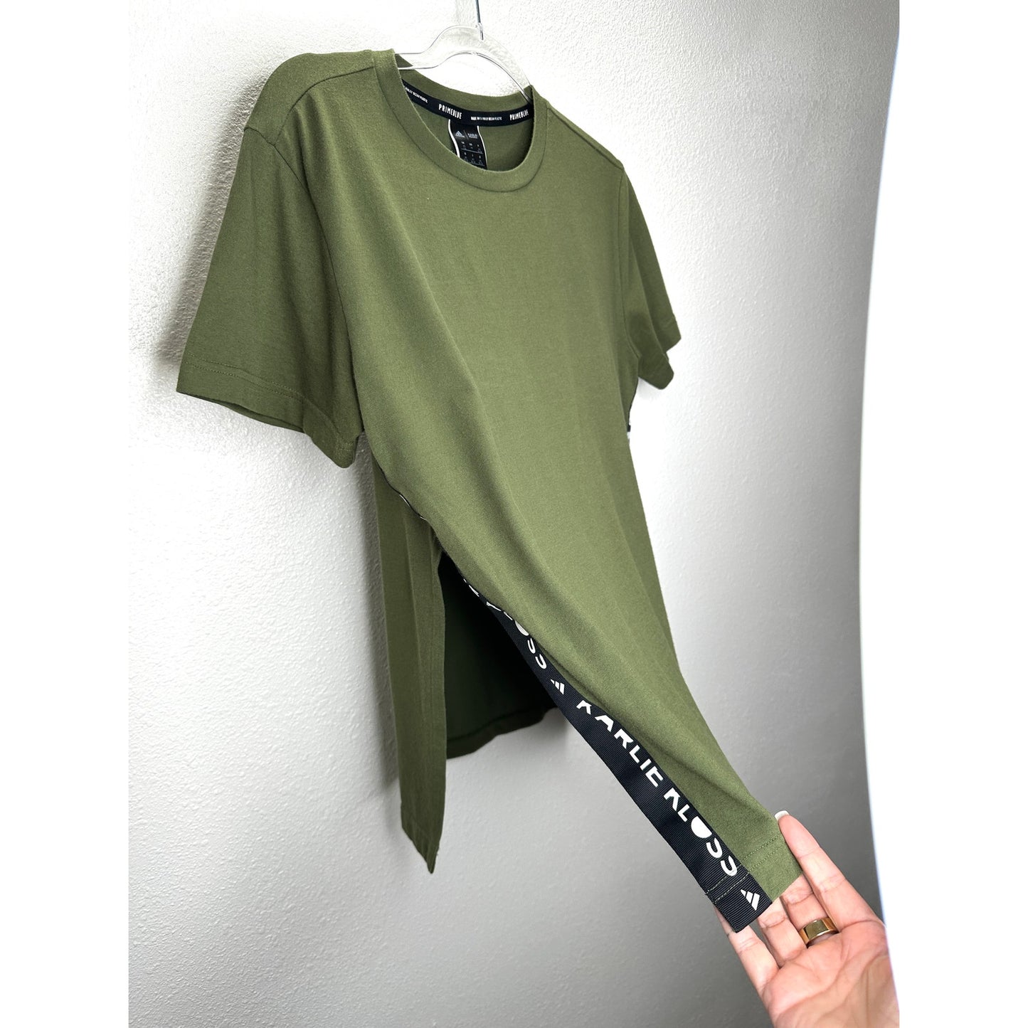 Adidas x Karlie Kloss Olive Oversize Side Slit Training Tshirt xs