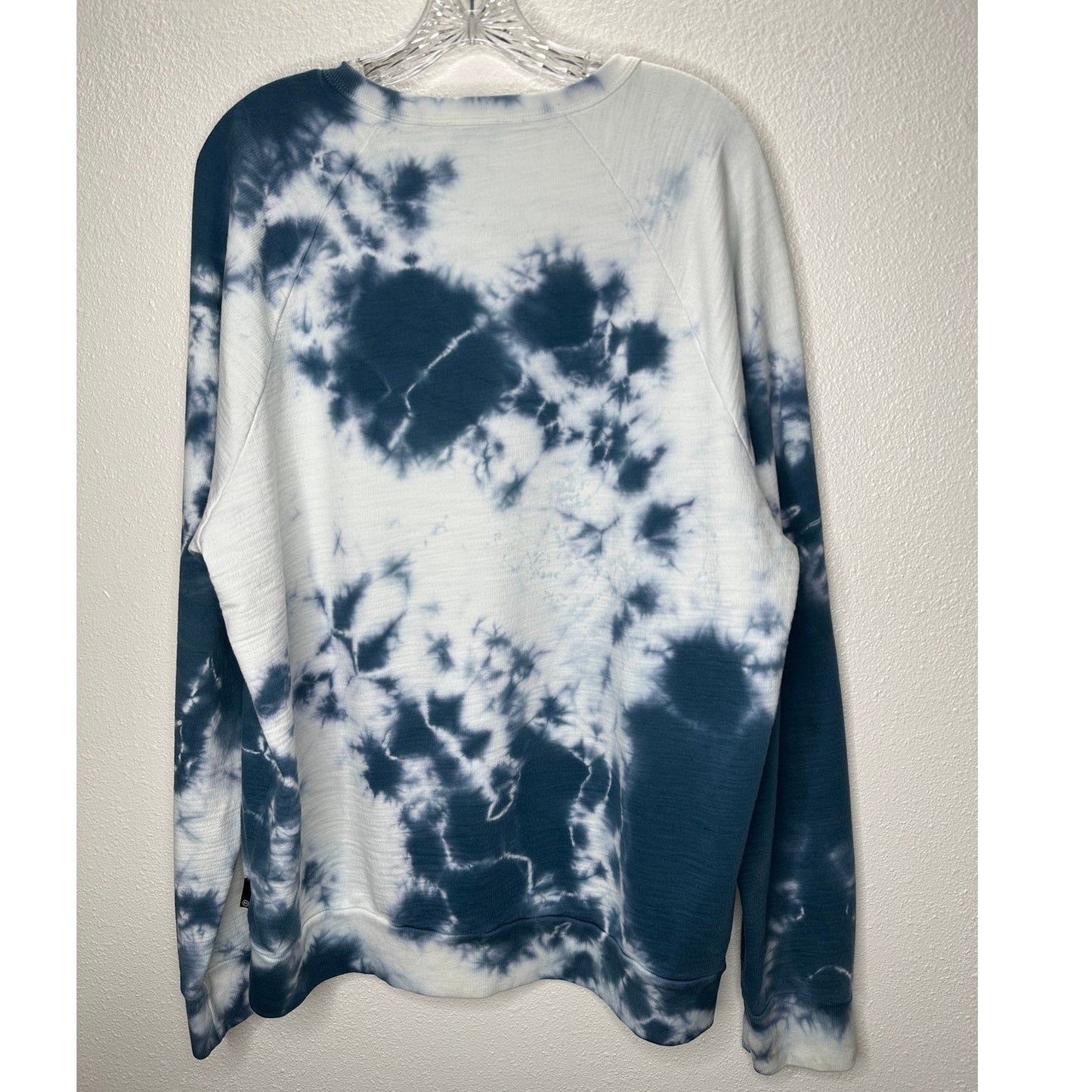 Adriano Goldschmied Dark Teal & Ivory Long Sleeve Tie Dye Sweatshirt XL