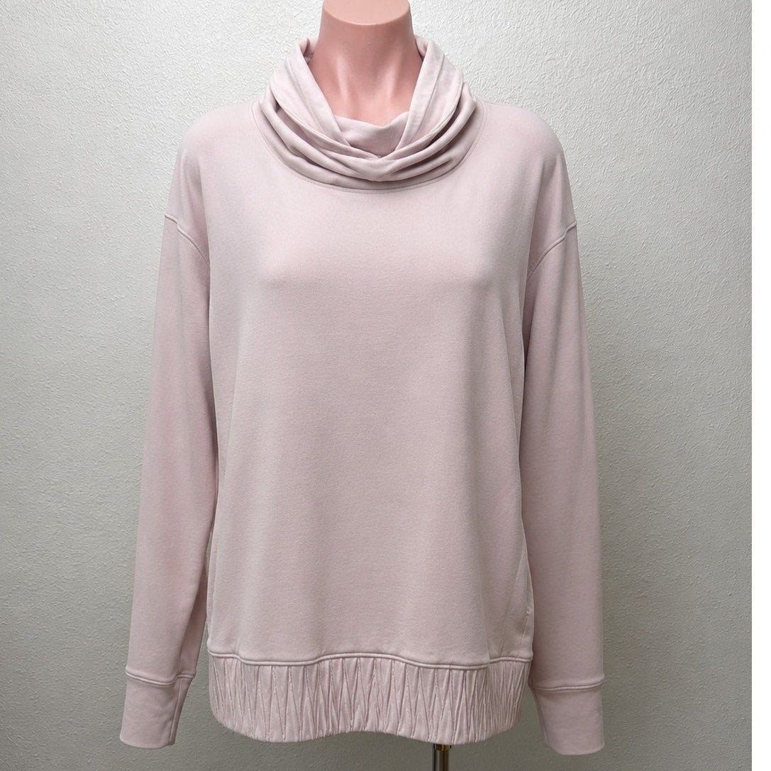Lululemon Pale Pink Cowl Neck Long Sleeve Banded Bottom Sweat shirt 6