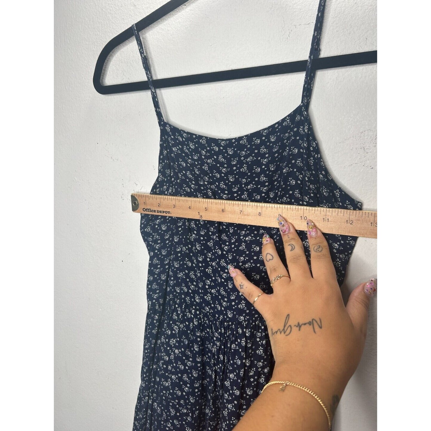 John Galt Navy Cream Floral Colleen Sleeveless Mini Summer Dress Scoop Neckline