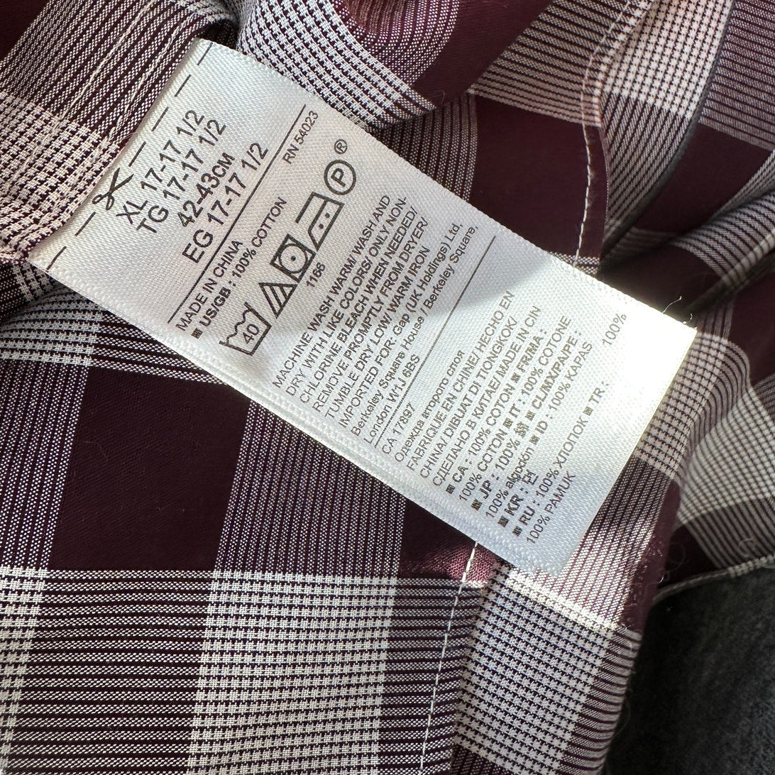 Banana Republic Men's Camden Fit Purple & White Plaid Button Shirt XL