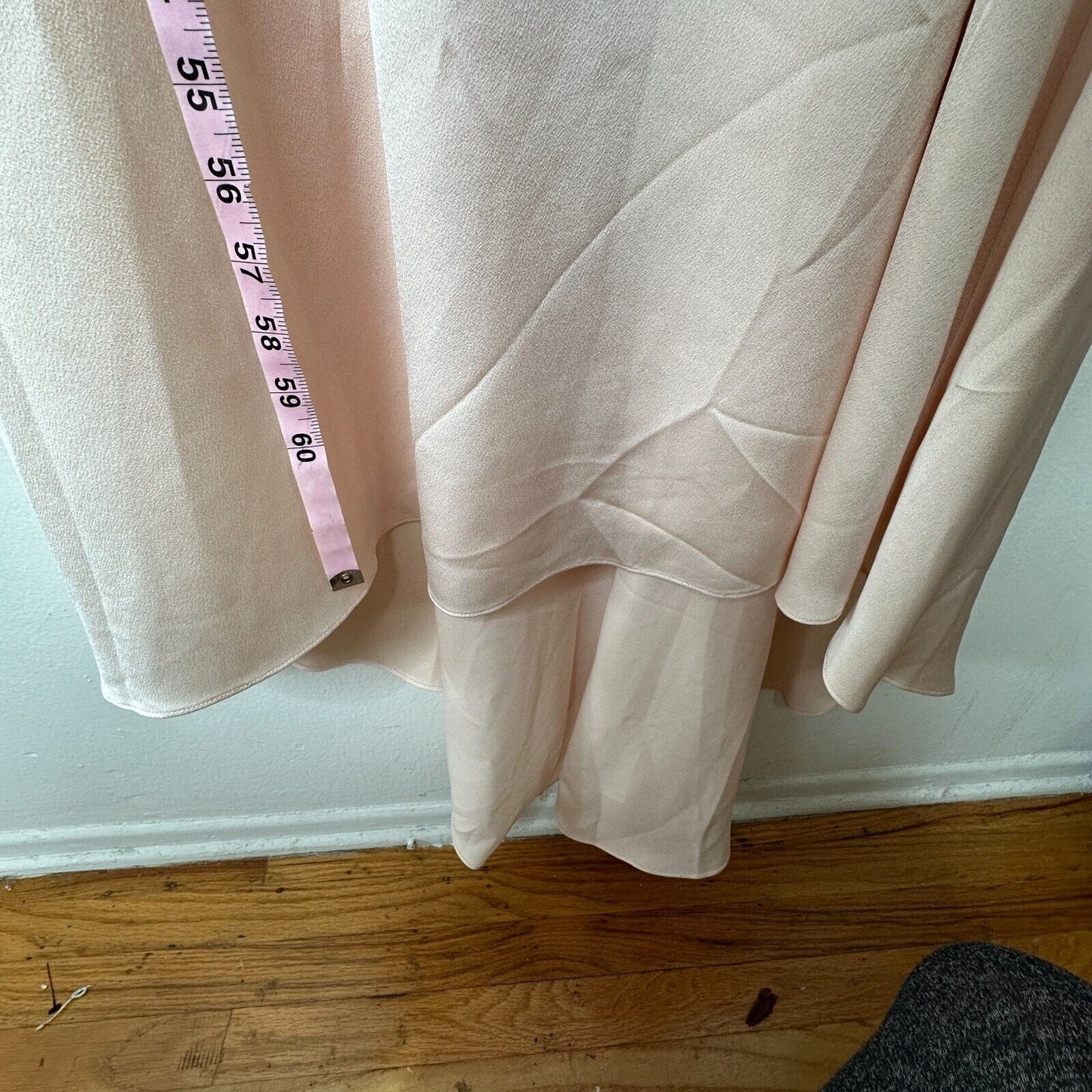 NWT Lovers + Friends The Slip Satin Maxi Dress Pink-Champagne Lined Back Button