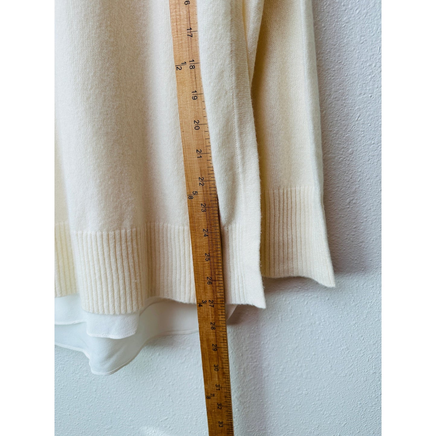 Magaschoni Sweater Cream Women US M 100% Cashmere Layered