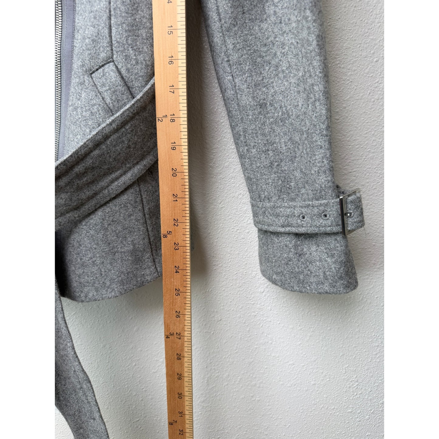 Ted Baker Gray Belted Zip Jacket Womens US 4 Heathered Coat