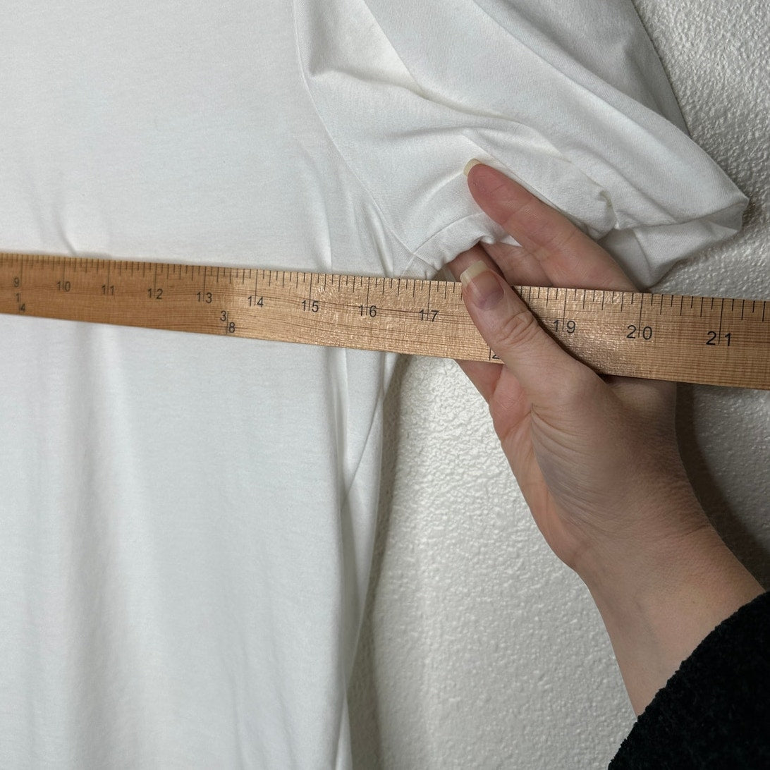 A.L.C. White Poole Puffy Short Sleeve Round Neck T-Shirt S