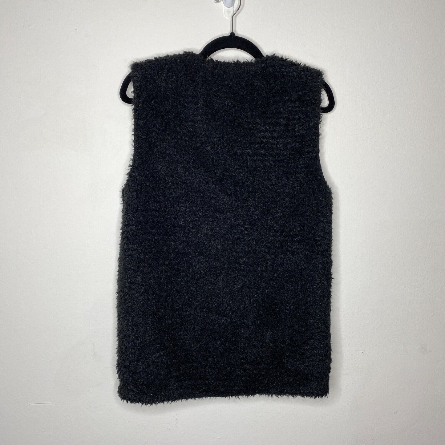 Aritzia Wilfred Chatou Fuzzy Faux Fur Fleece Sherpa Black Front Zip Vest Small