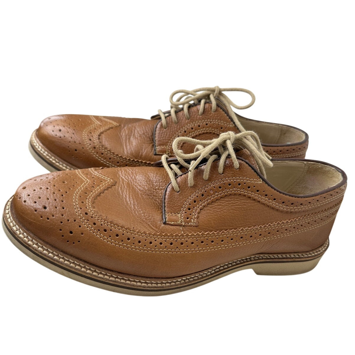 1901 Mens Brown Tan Brogue Leather Tie Dress Shoes Oxford 9.5