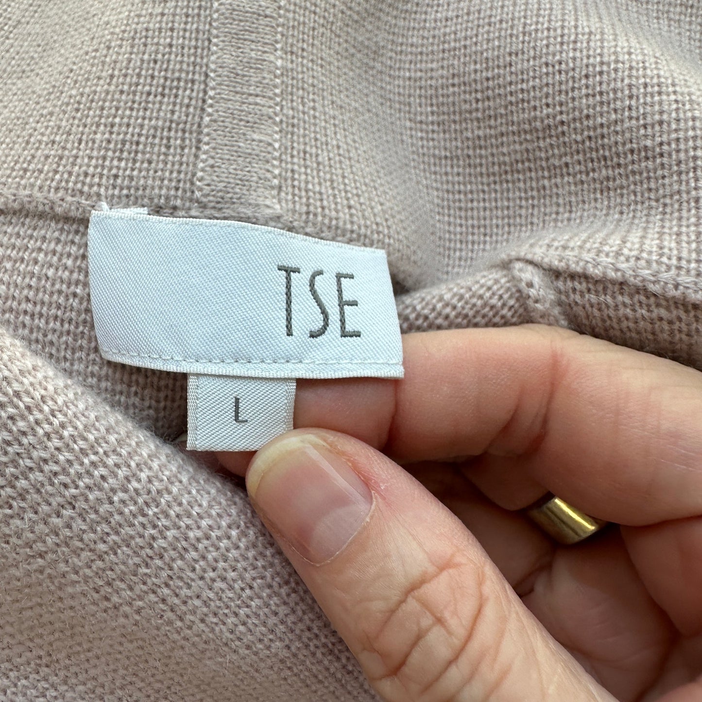 TSE Light Pink Magnetic Collared Cropped Cardigan Long Balloon Sleeves