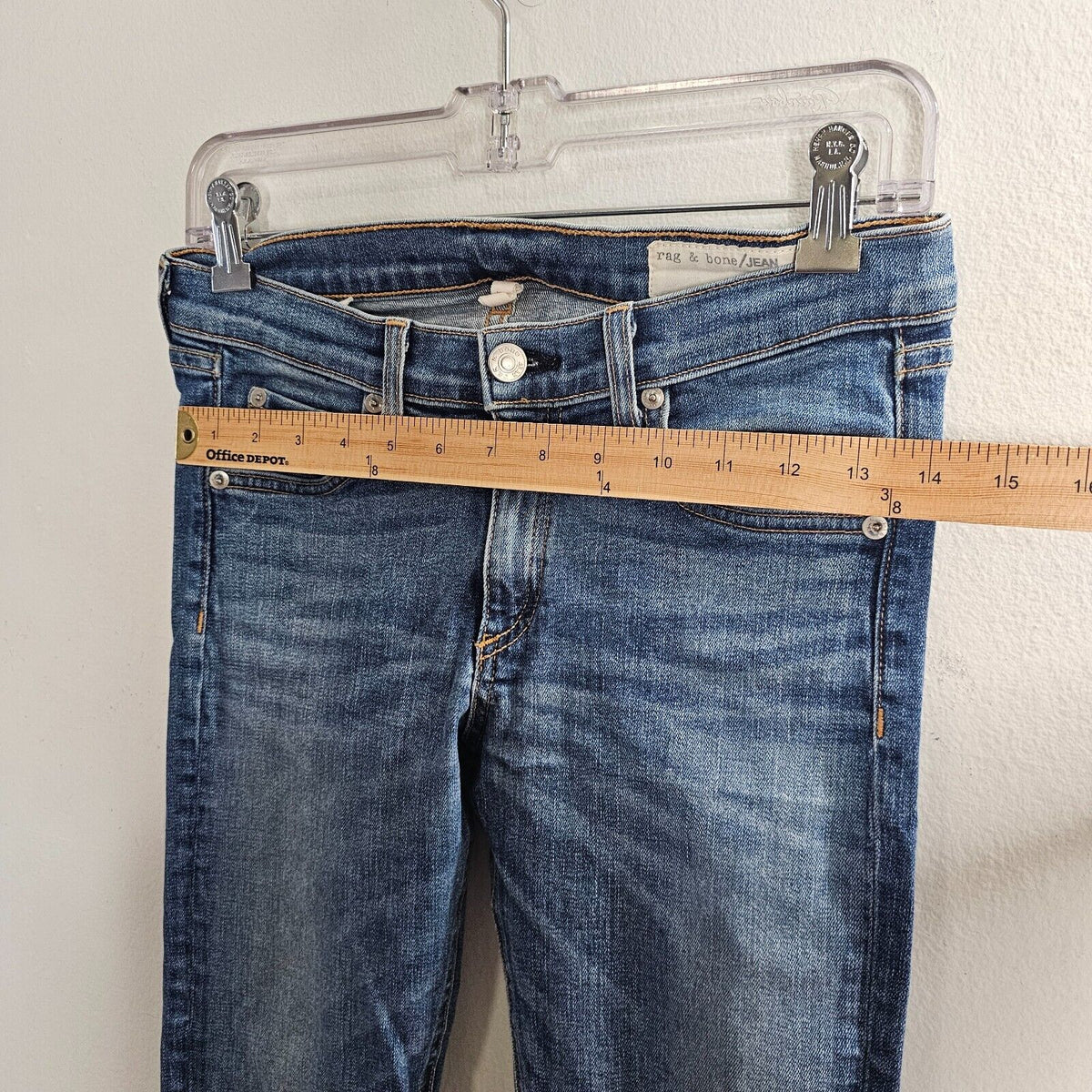 Rag & Bone Brimfield Medium Wash Low Rise Skinny Jeans Intentional Fading 27