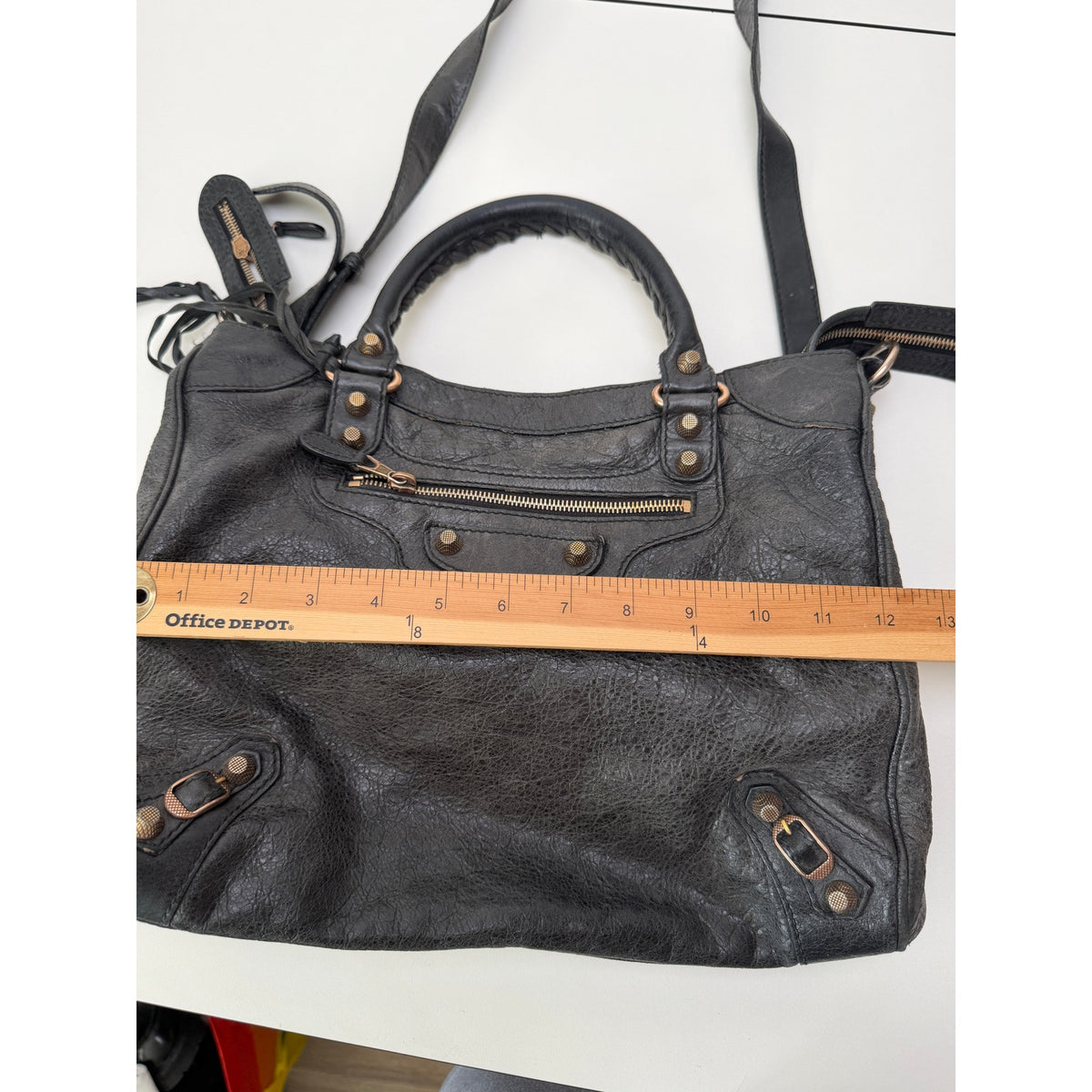 Balenciaga Black Studded Motorcycle Satchel Women's
