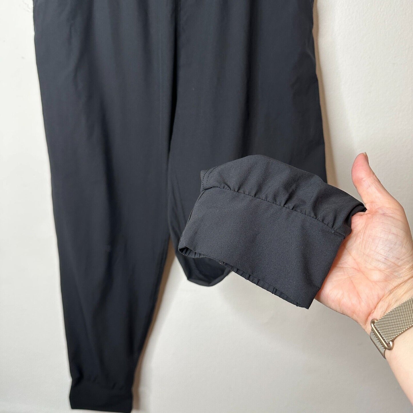 Uniquely Lorna Jane Jet Black Active Club Elastic Jogger Pants Side Pockets S