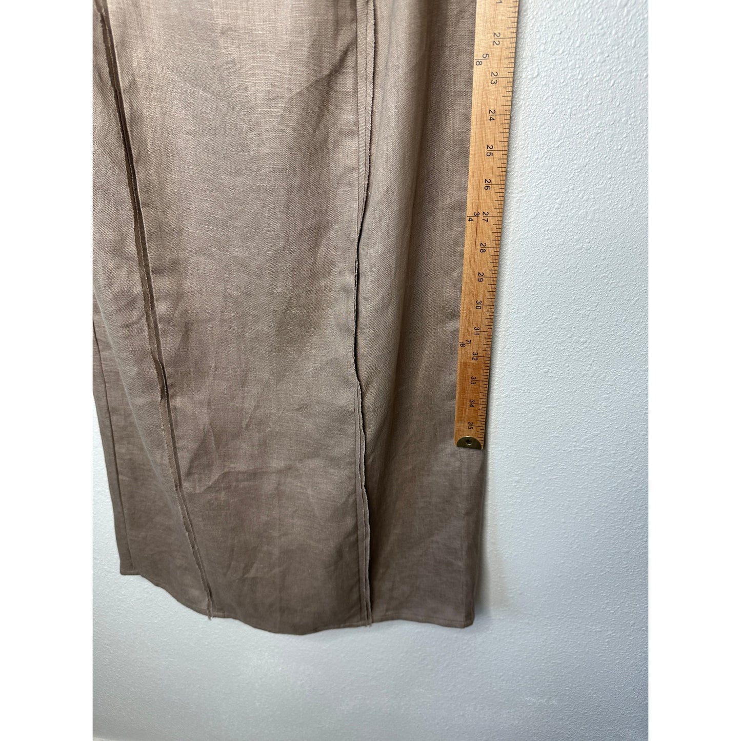 All Row Taupe Strapless Raw Pleat Front Design Back Zip Midi Dress S