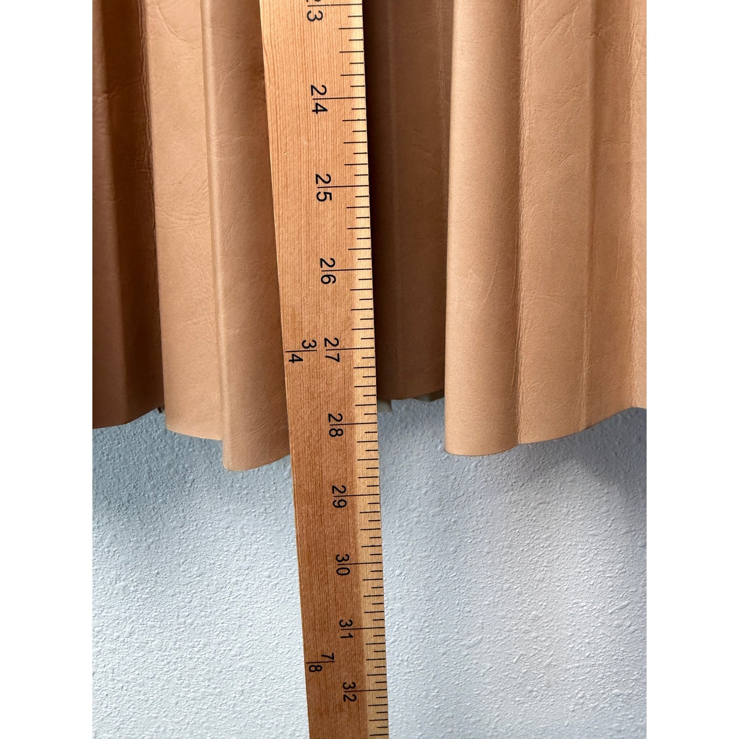 August Getty Atelier Accordion Pleat Leather Maxi Skirt Tan Women's US 4