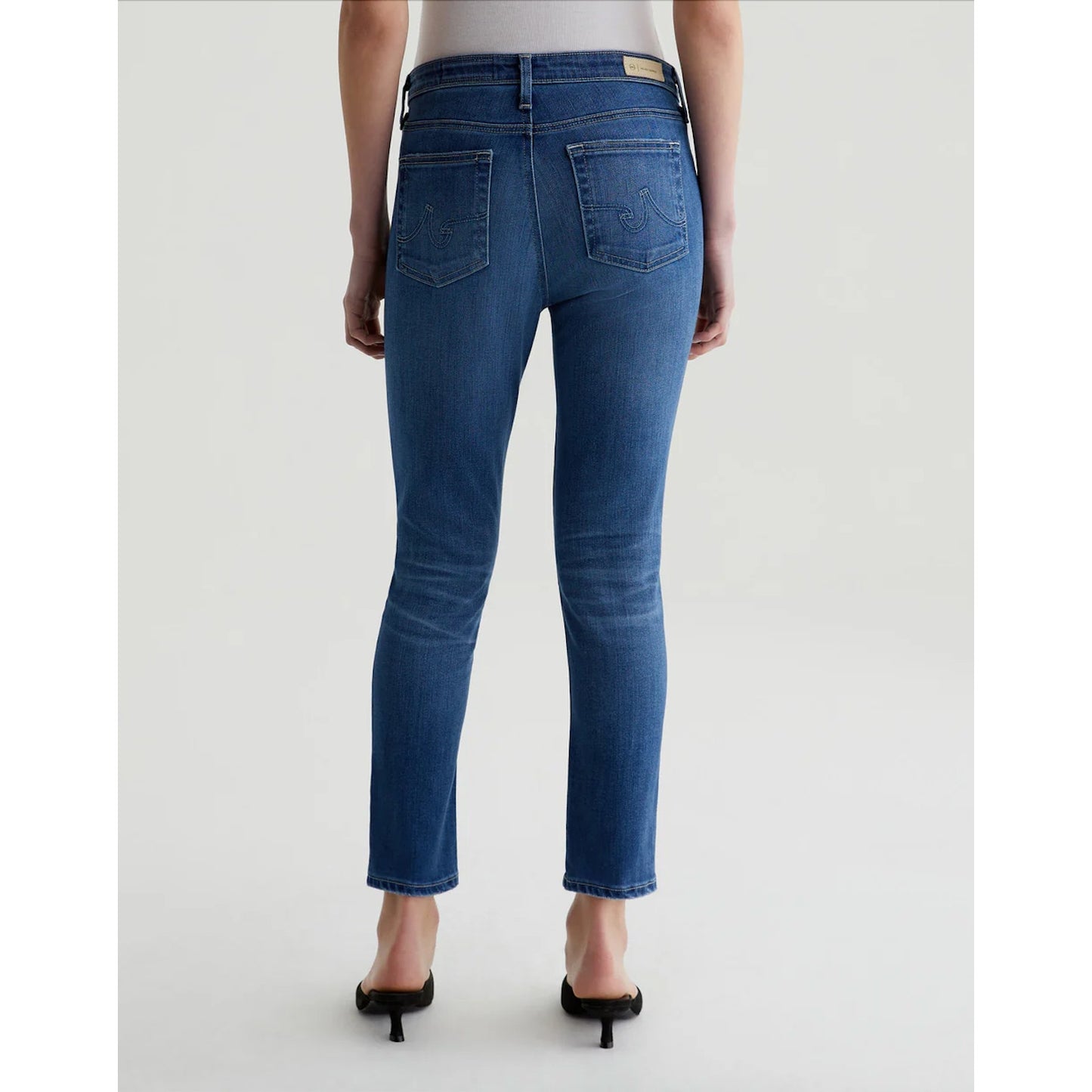 AG-ED Adriano Medium Light Wash Prima Crop Cigarette Leg Jeans 30