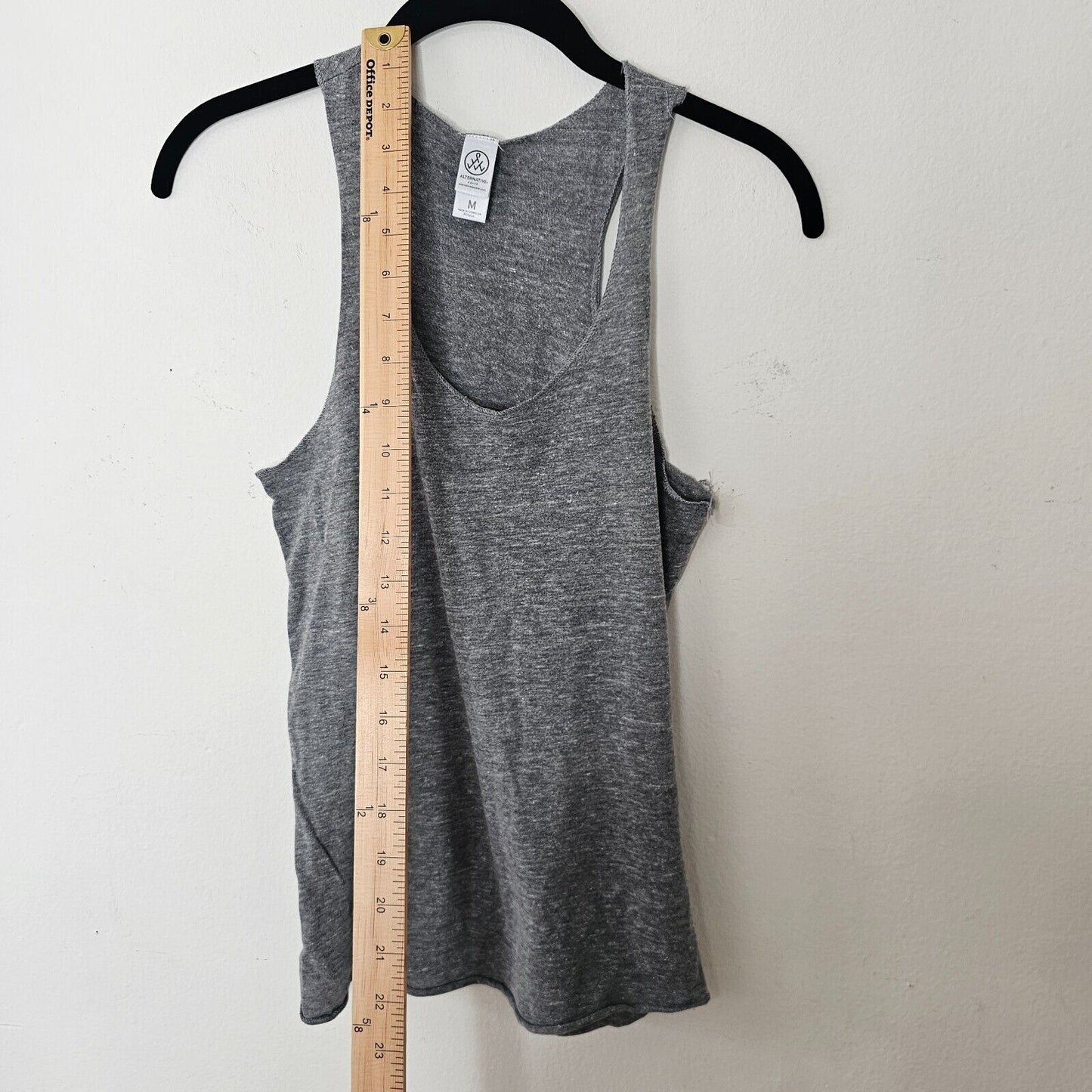 Alternative Earth Heather Gray Natural Pilates Racer Back Scoop Tank Top Med