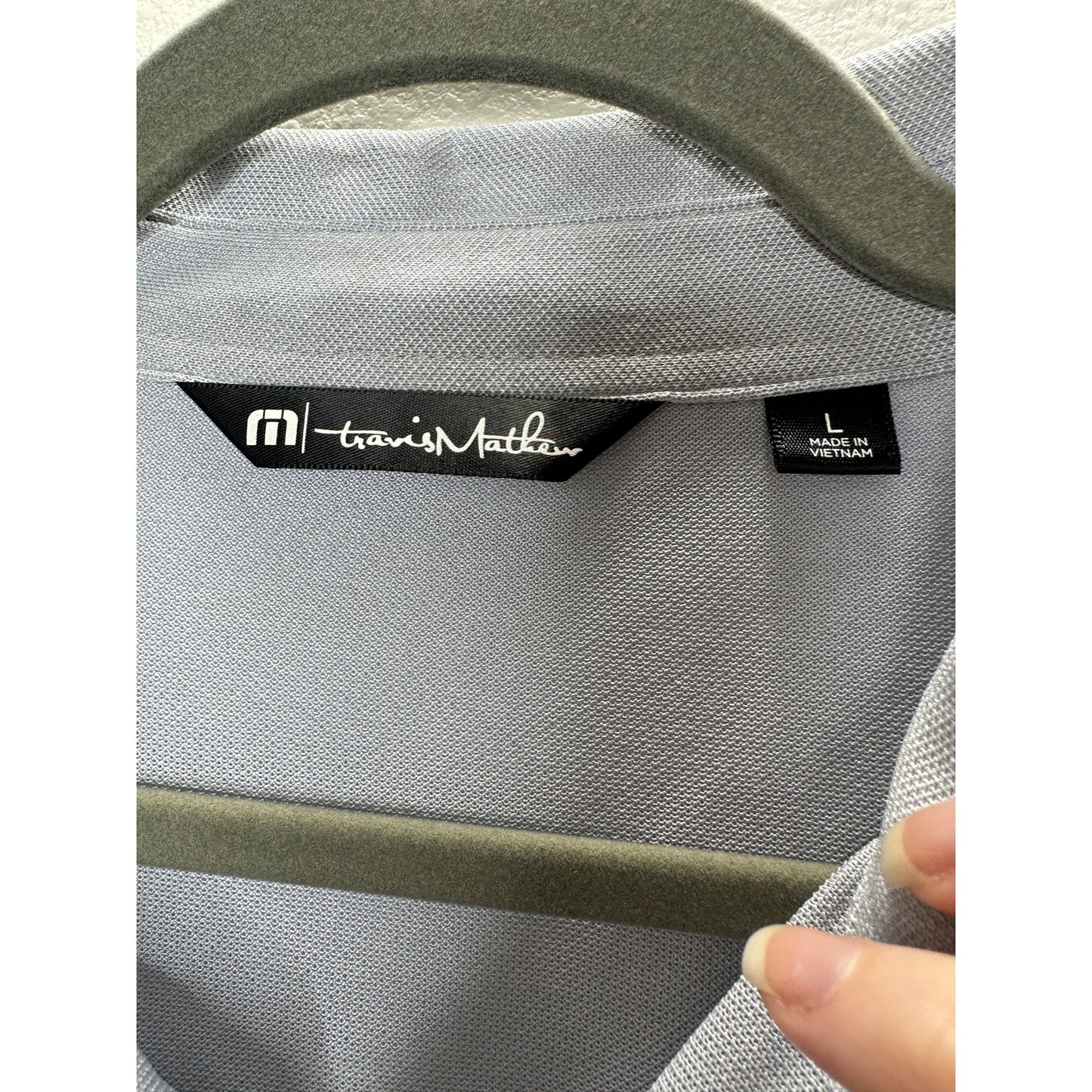 Travis Matthew Light Blue to Black Ombre Short Sleeve Golf Shirt M