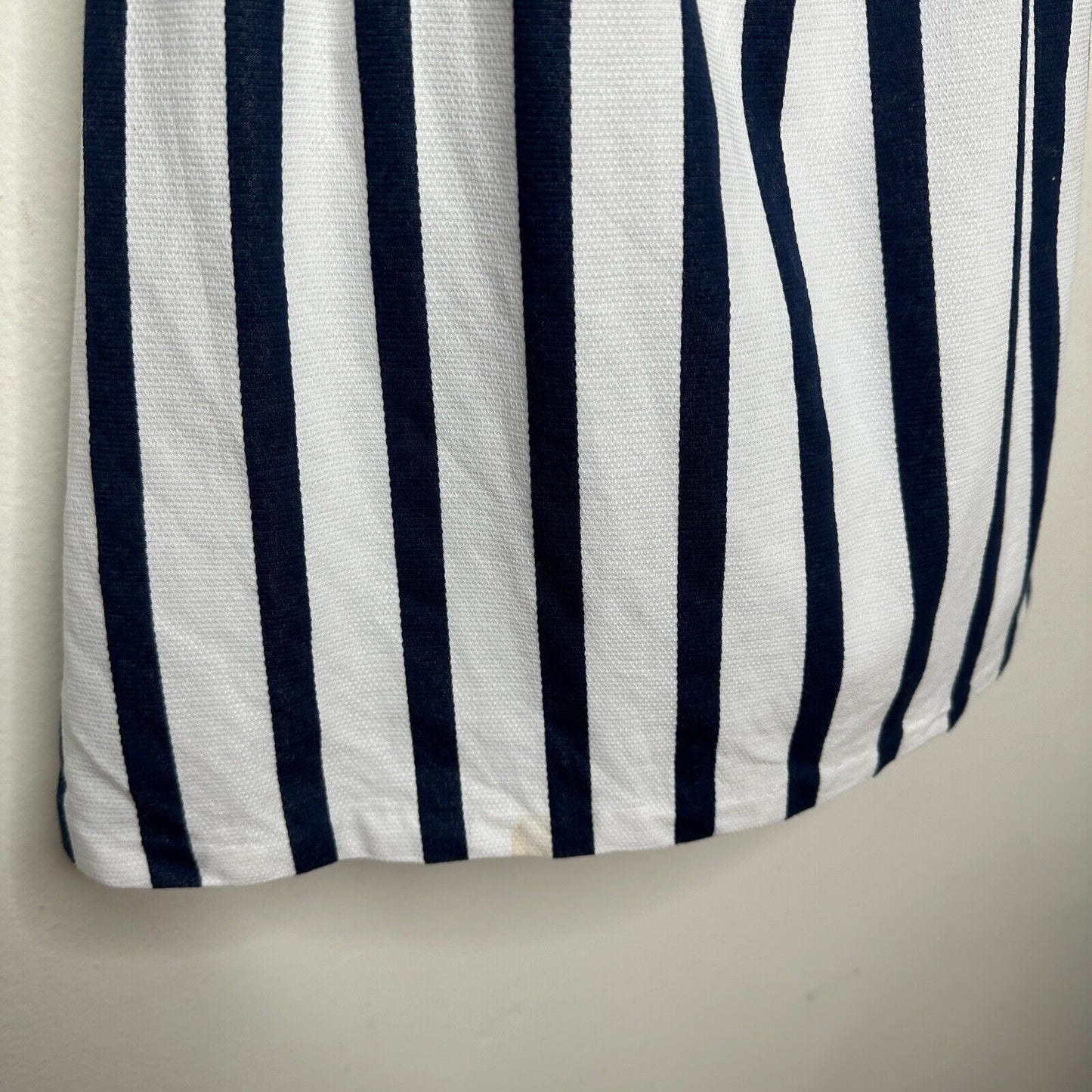 Topshop Navy and White Stripe Triangle Waist Cutout VNeck Nautical Mini Dress 4