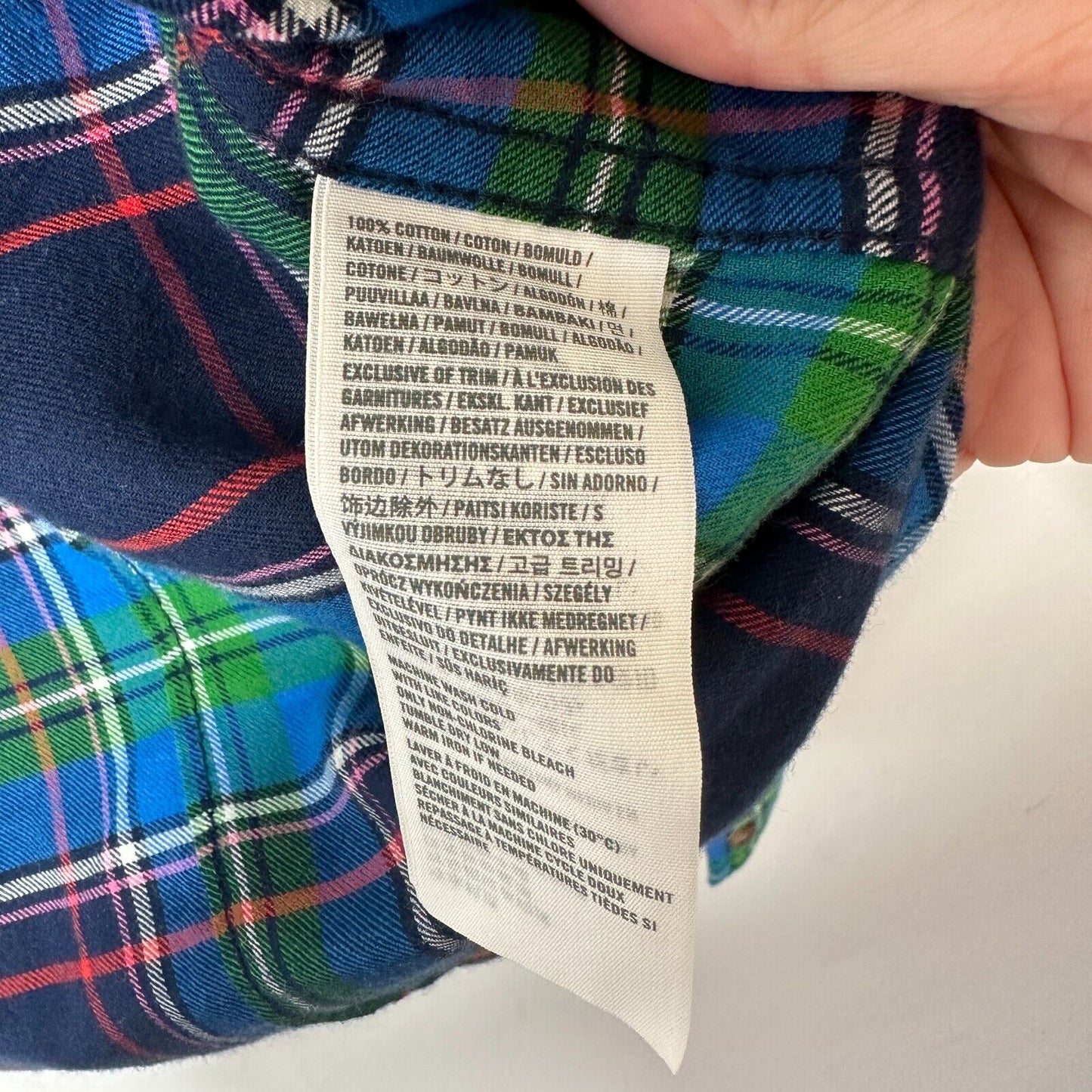 Abercrombie & Fitch Blue Green Red Plaid Button Down Long Sleeve Shirt S
