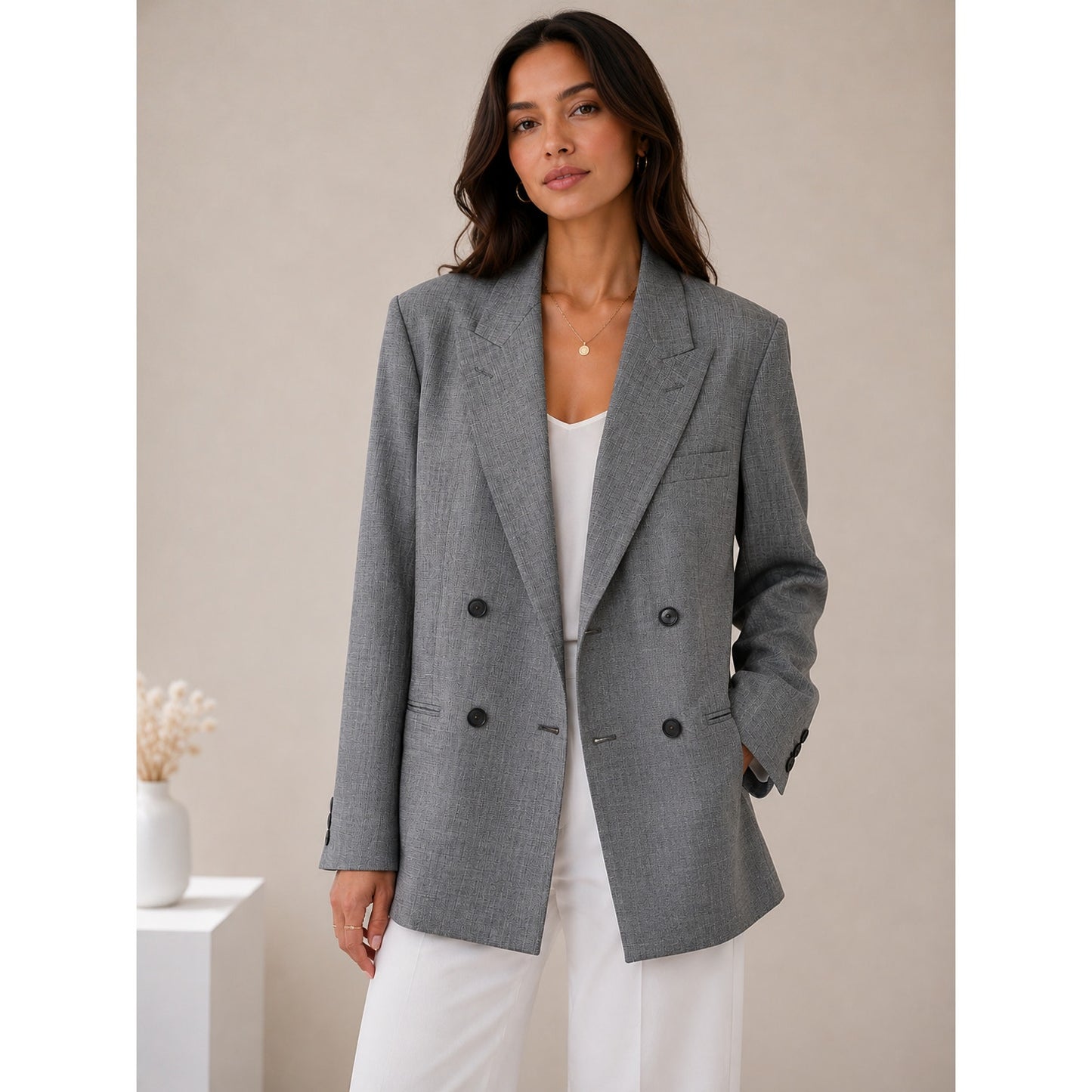 NWT Stella McCartney Black & White Oversized Double Breasted Blazer 48 / 12