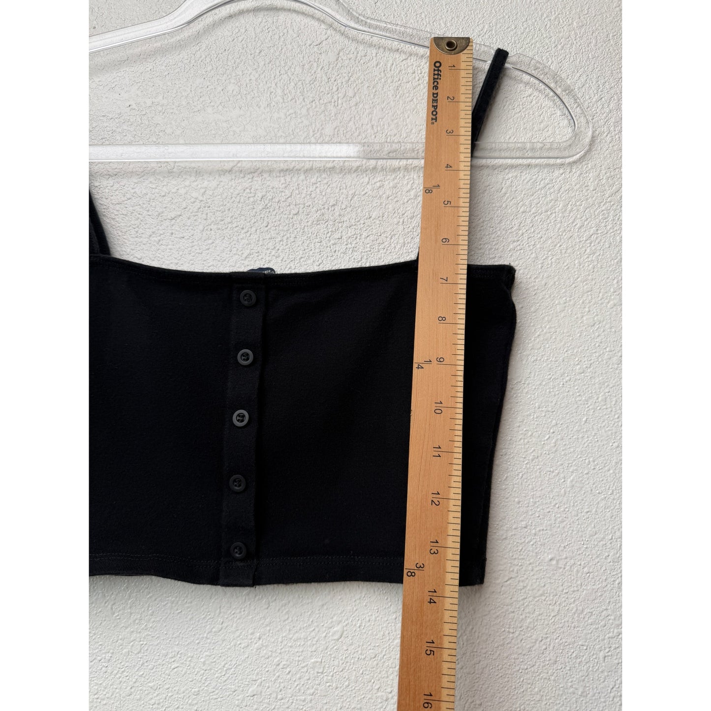 Brandy Melville Black Button Crop Tank Womens XS