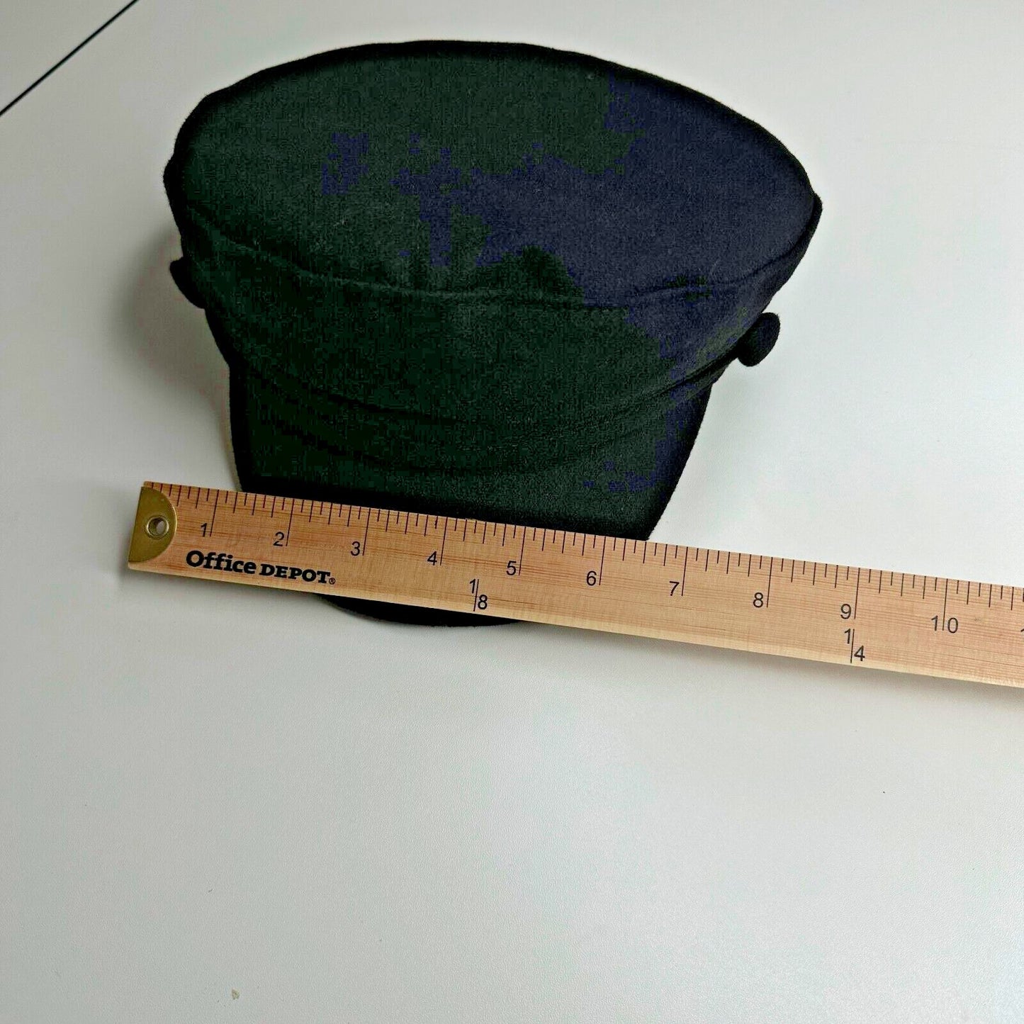 Chic Black Suede Newsboy Style Curved Peak Flat Cap Brim with Side Button Detail