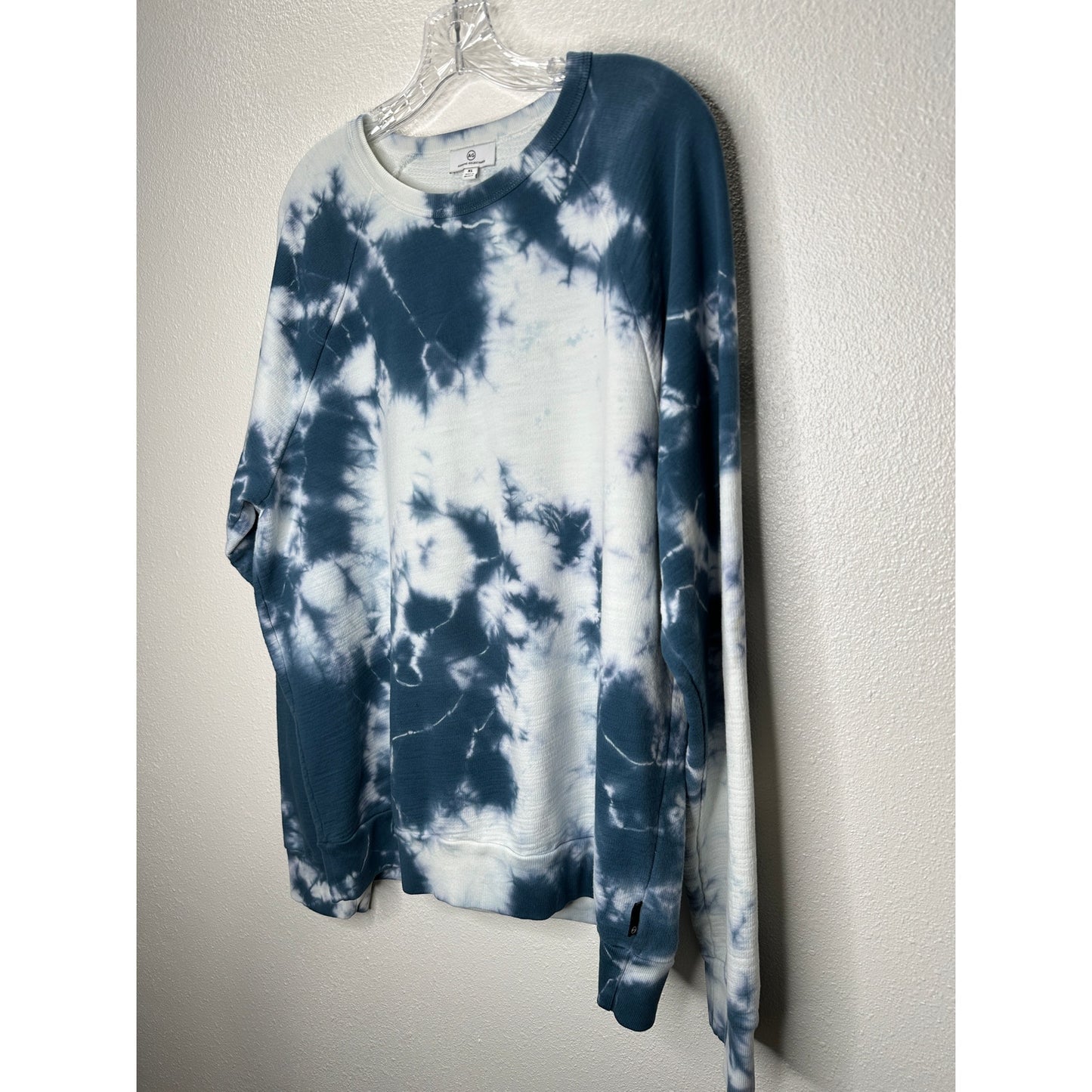 Adriano Goldschmied Dark Teal & Ivory Long Sleeve Tie Dye Sweatshirt XL