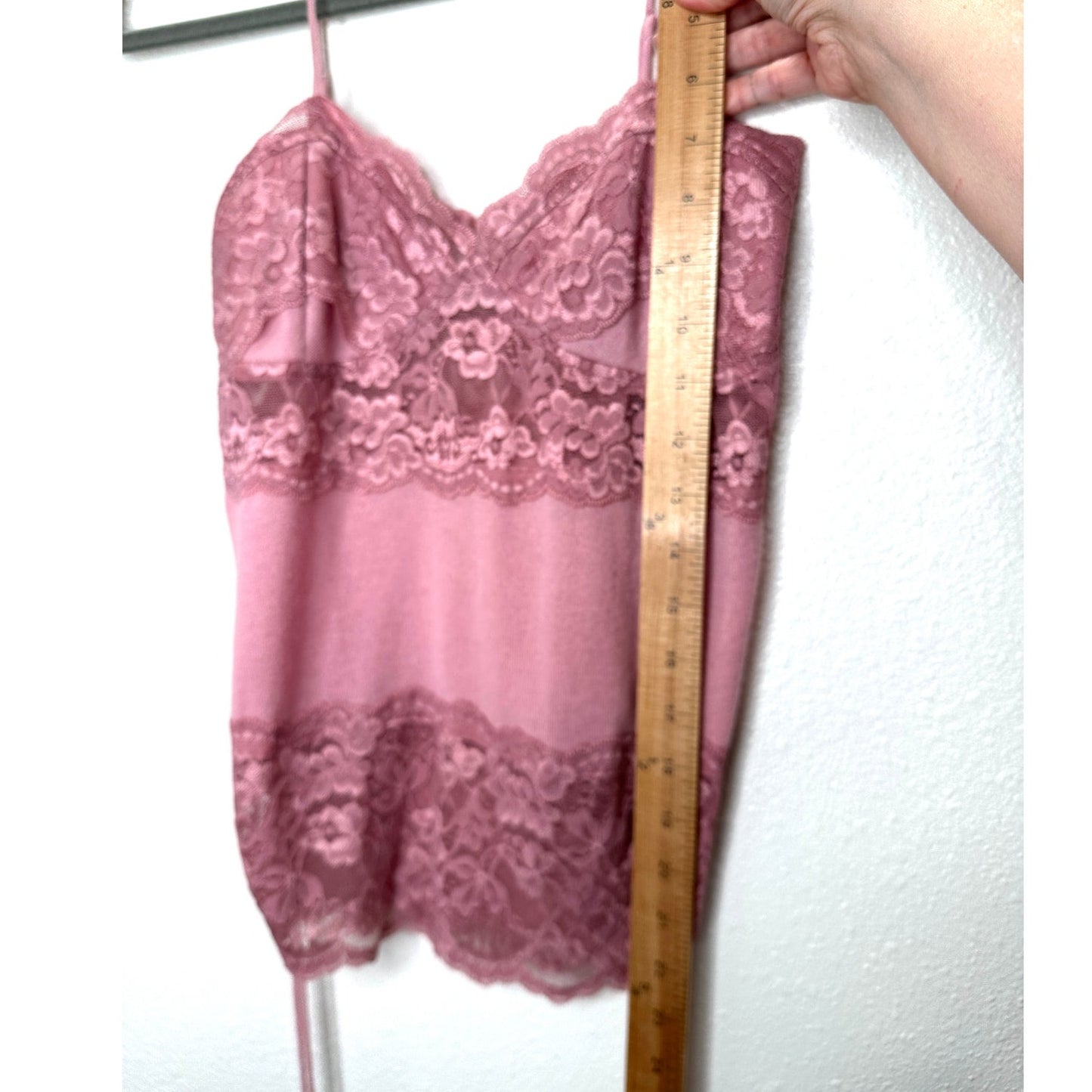Whim Rose Pink Lace Knit Cashmere Blend Cami Top S