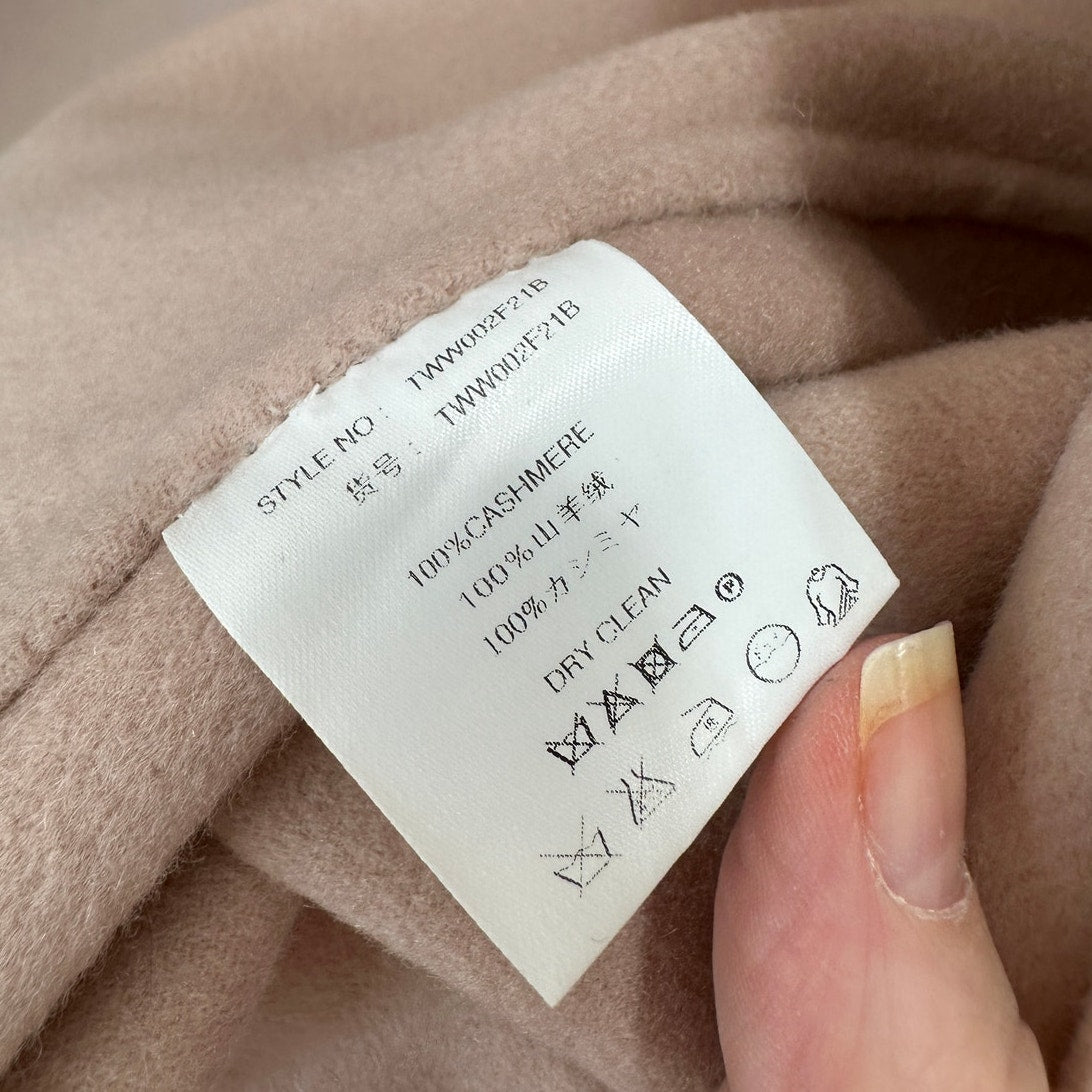 TSE 100% Cashmere Pale Pink Button Front Notch Collar Pockets 8