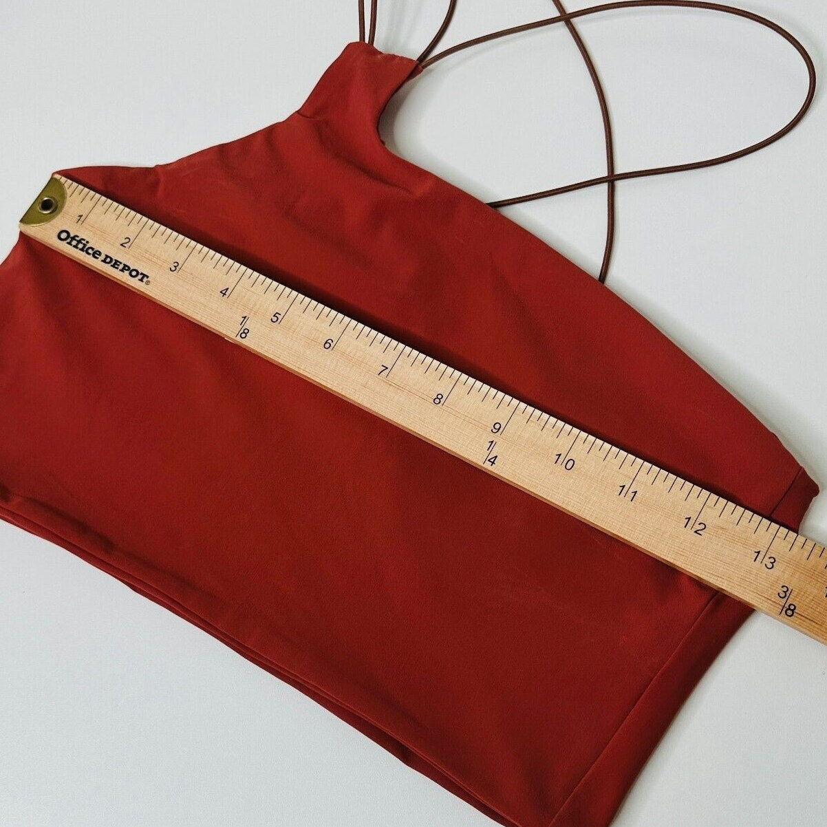Alix NYC Rust Avon Asymmetrical Neckline One-Shoulder Spaghetti Strap Crop S