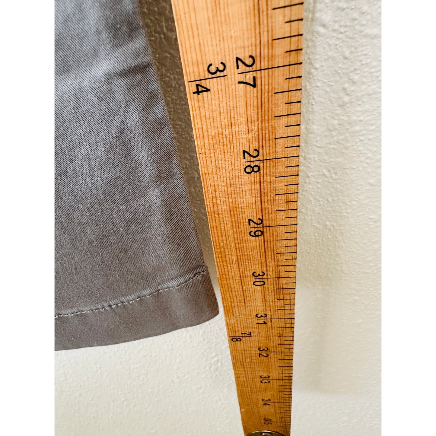J Crew Khaki Gray 484 Stretch Chambray Trouser Pant Chino 34 / 32