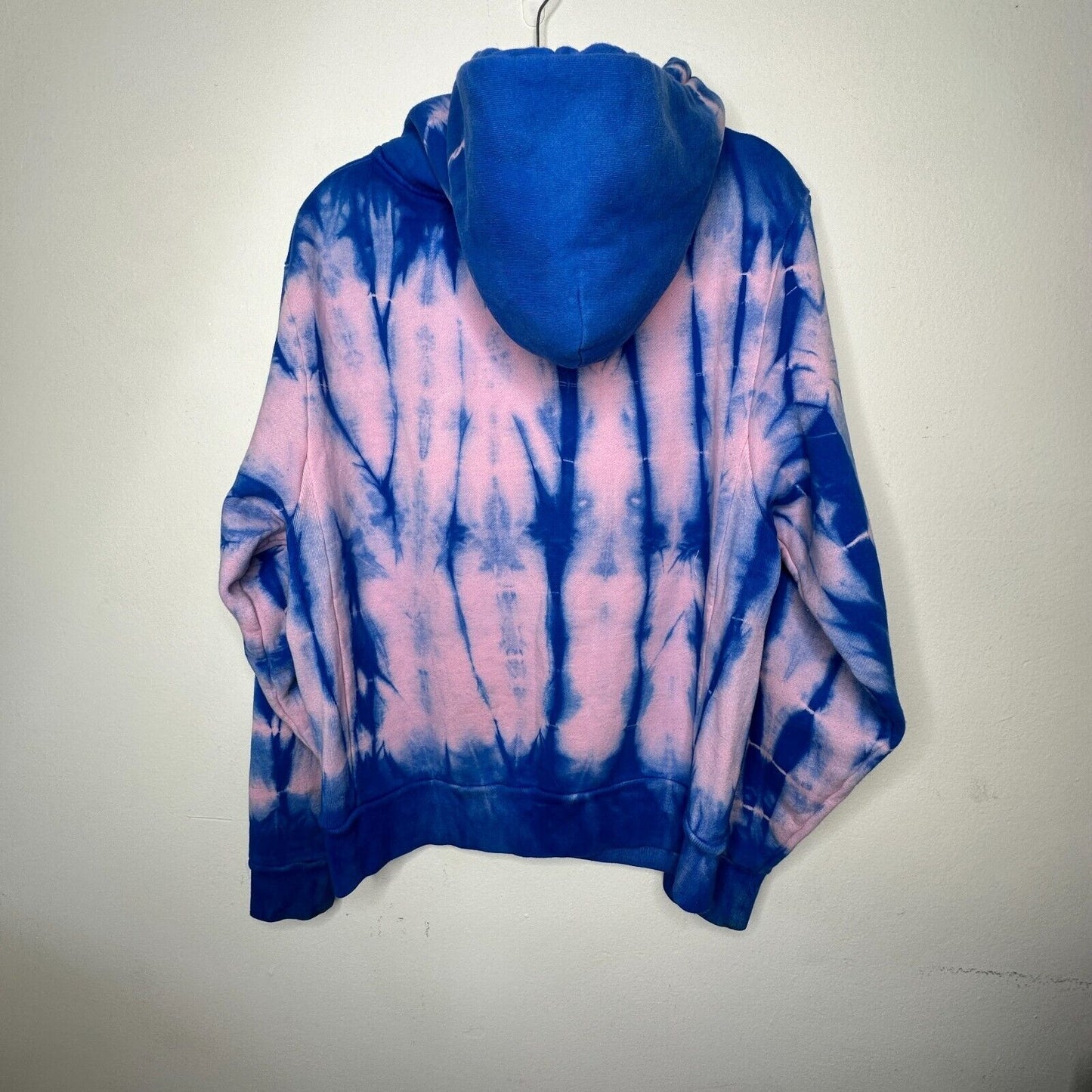 Von Dutch SET Blue Pink Tie Dye Red Rhinestone Logo Oversize Hoodie & Pants