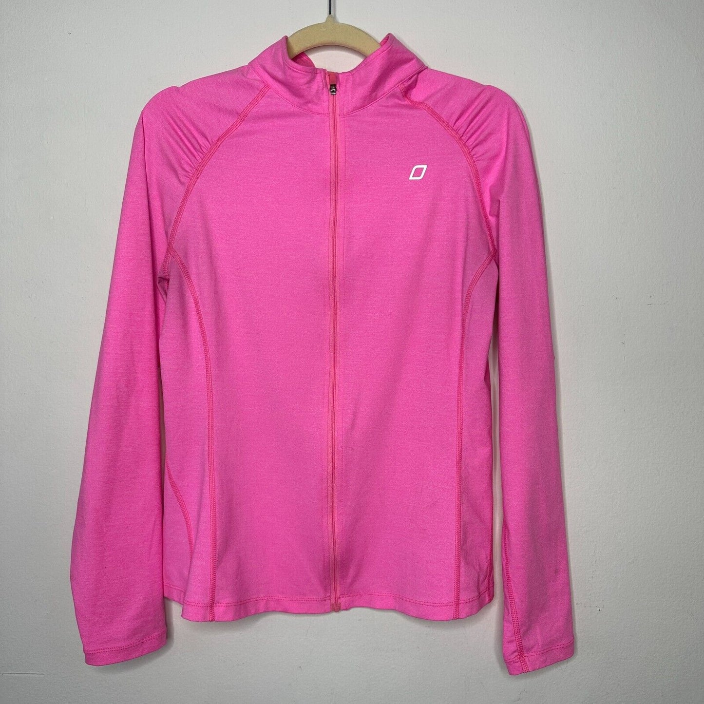 Lorna Jane Active Hot Pink Long Sleeve Zip Lightweight Fitted Stretch Jacket Med