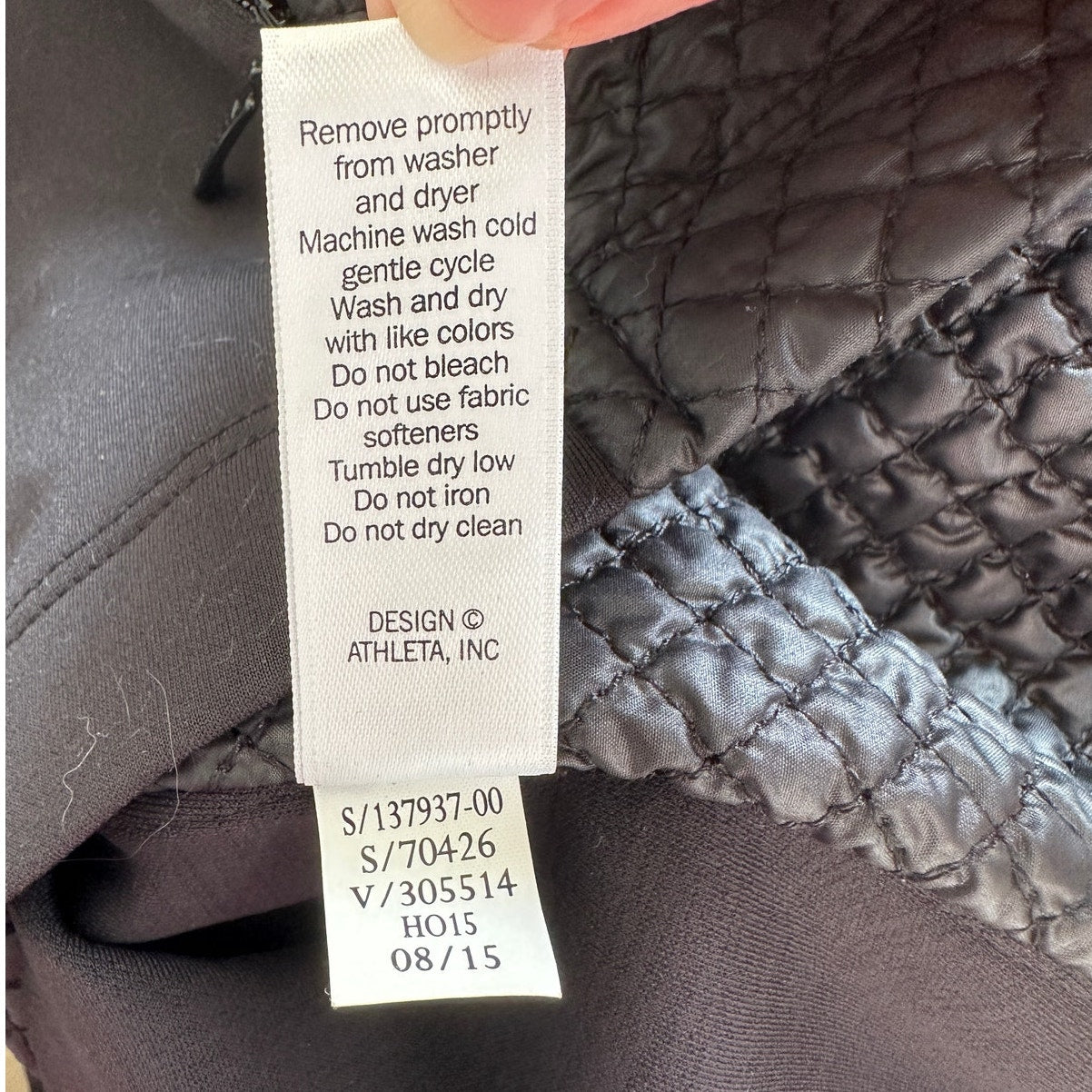 Athleta Black Mixed Media Sleeveless Front Zip Vest Medium