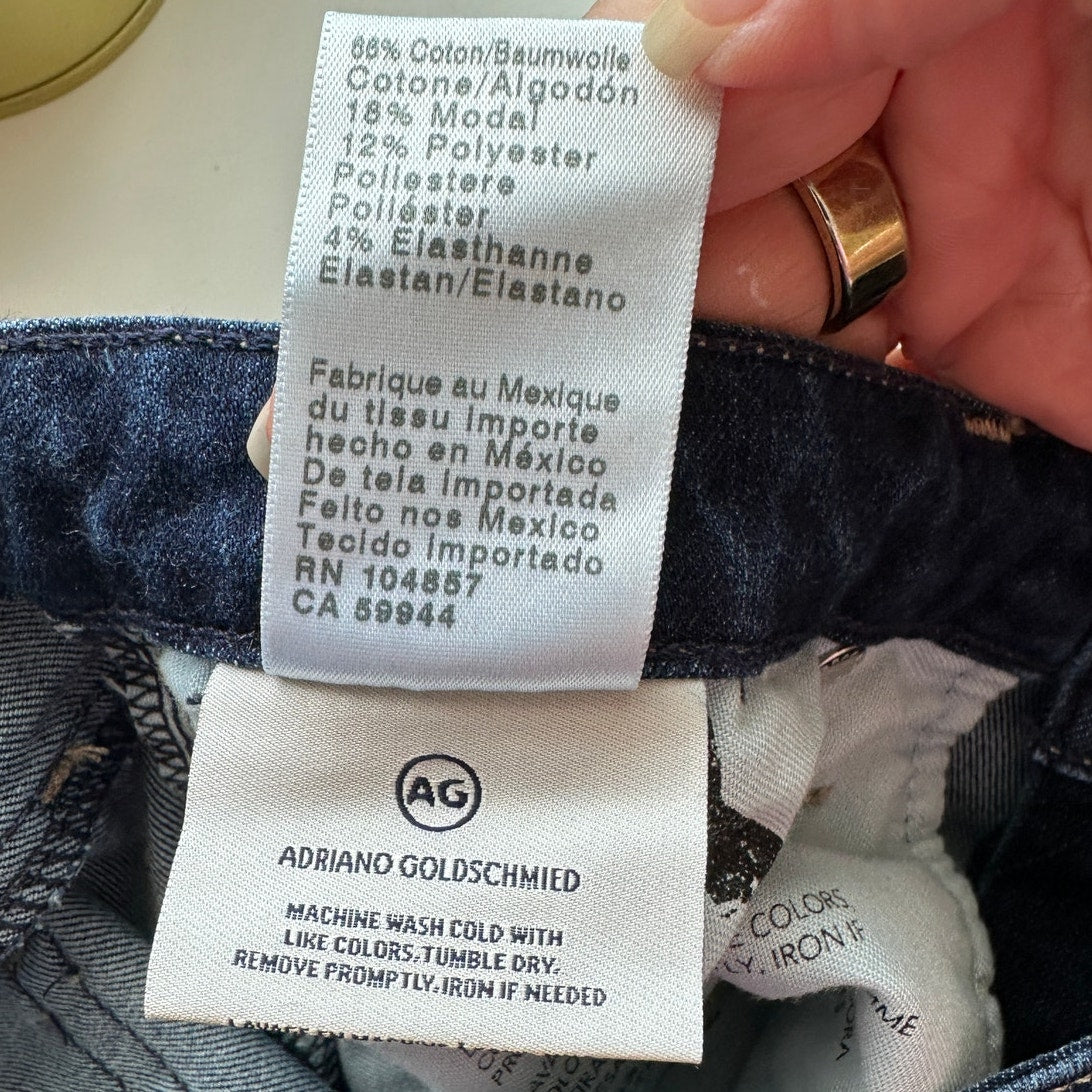 AG Dark Wash Prima Ankle Cigarette Leg Contour 360 Jean 31R
