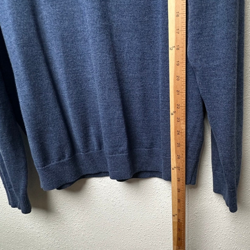Nordstrom Merino Wool Blue V-Neck Sweater Men’s XL