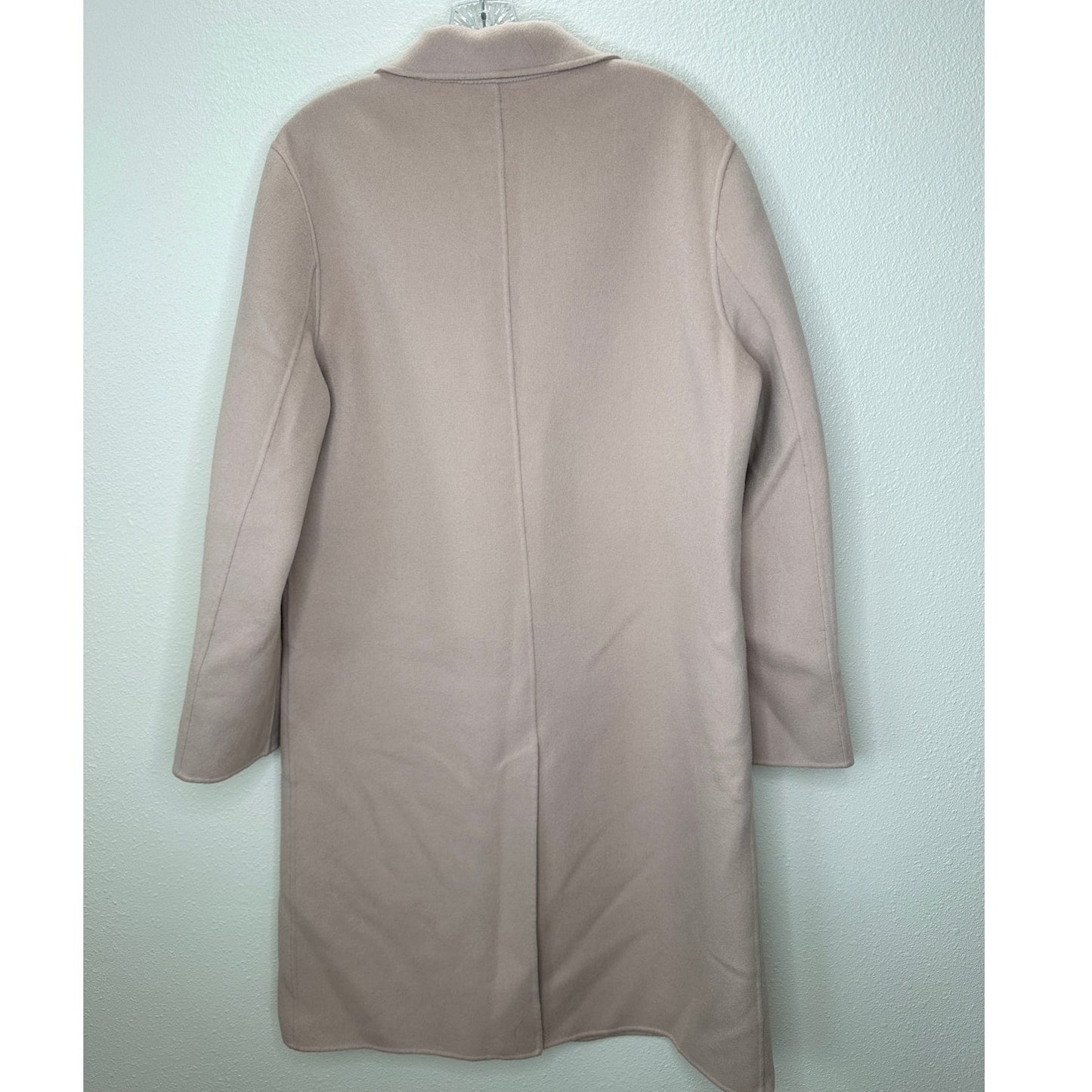 TSE 100% Cashmere Pale Pink Button Front Notch Collar Pockets 8