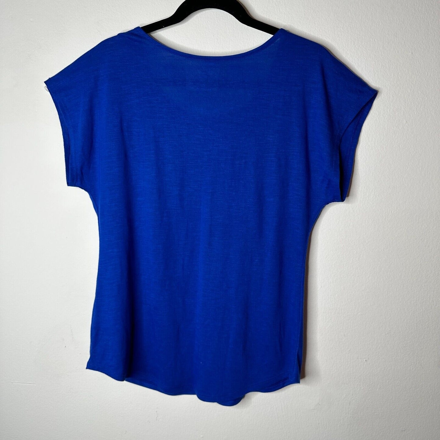 Apt.9 Royal Blue Silver Rhinestone Front Embellished Stripe Short Sleeve Top M