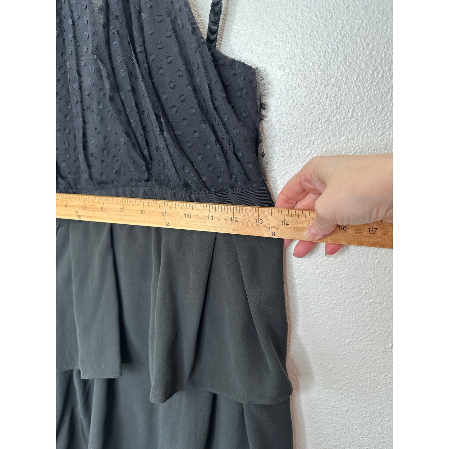 BCBGMAXAZRIA Black Lace Tiered Ruffle Low Back Keyhole Front Maxi Dress 4