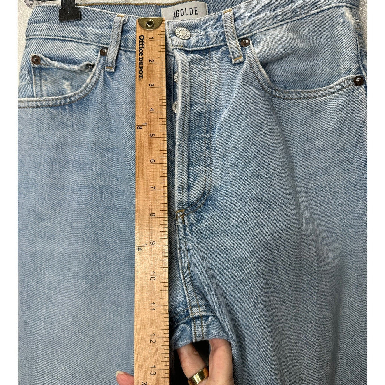 AGOLDE Light Blue Lana Straight Leg Button Fly Denim Jeans 24