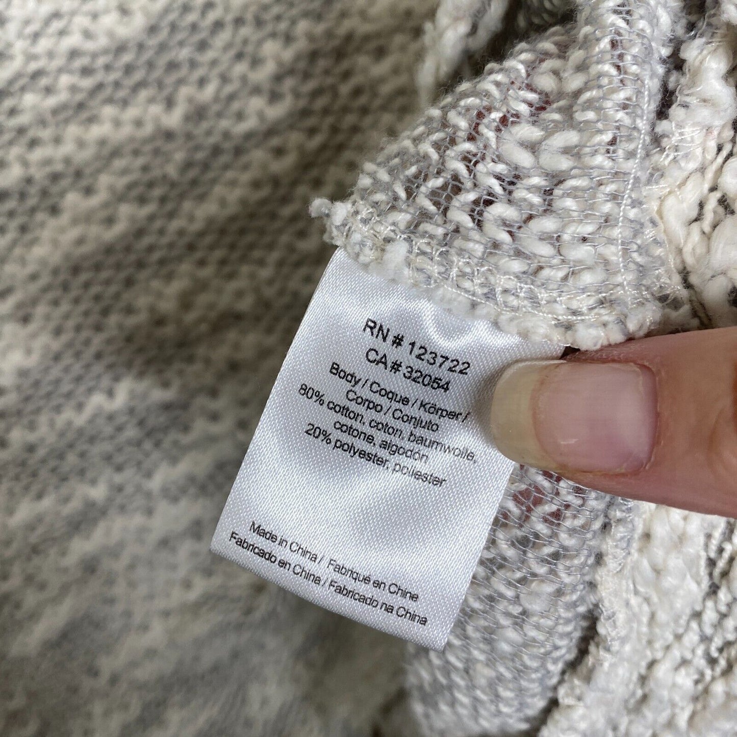 Ace Delivery Off White Cream Gray Marled Light Weight Boucle Sweater Size XS