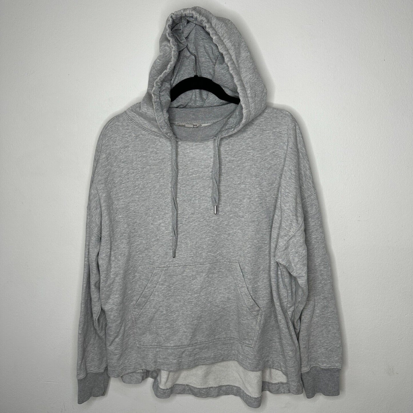 All Saints Etienne Gray Oversize Pullover Hoodie Crew Sweater Kangaroo Pouch SM