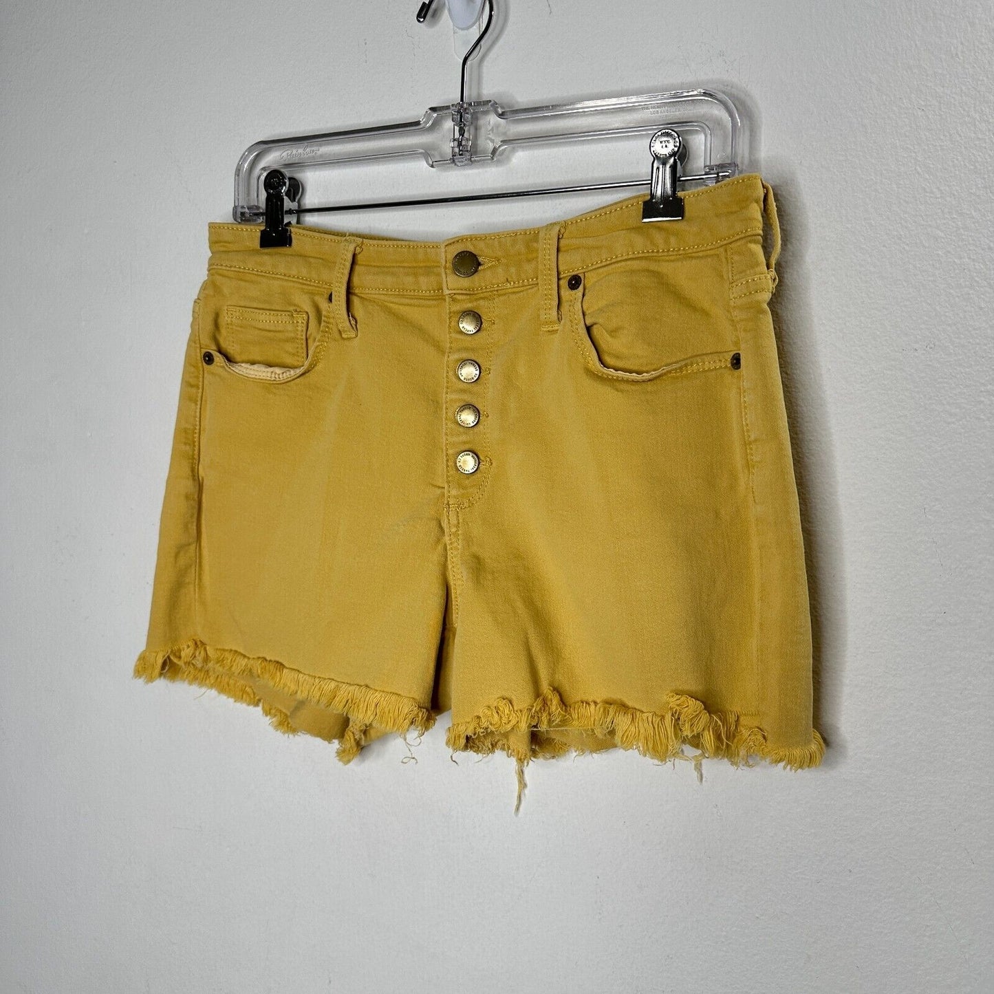 Universal Thread Mustard Yellow Button Fly Cut Off Raw Hem Jean Shorts 8 / 29