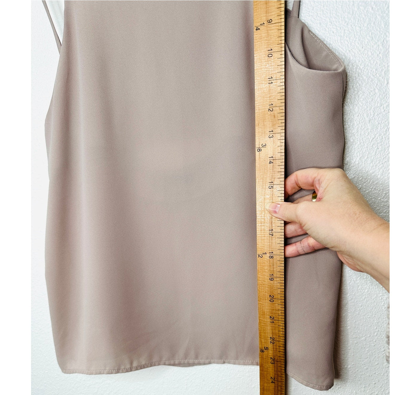 Lisakai Taupe Strappy Flowy Low Back Tank Top Blouse S